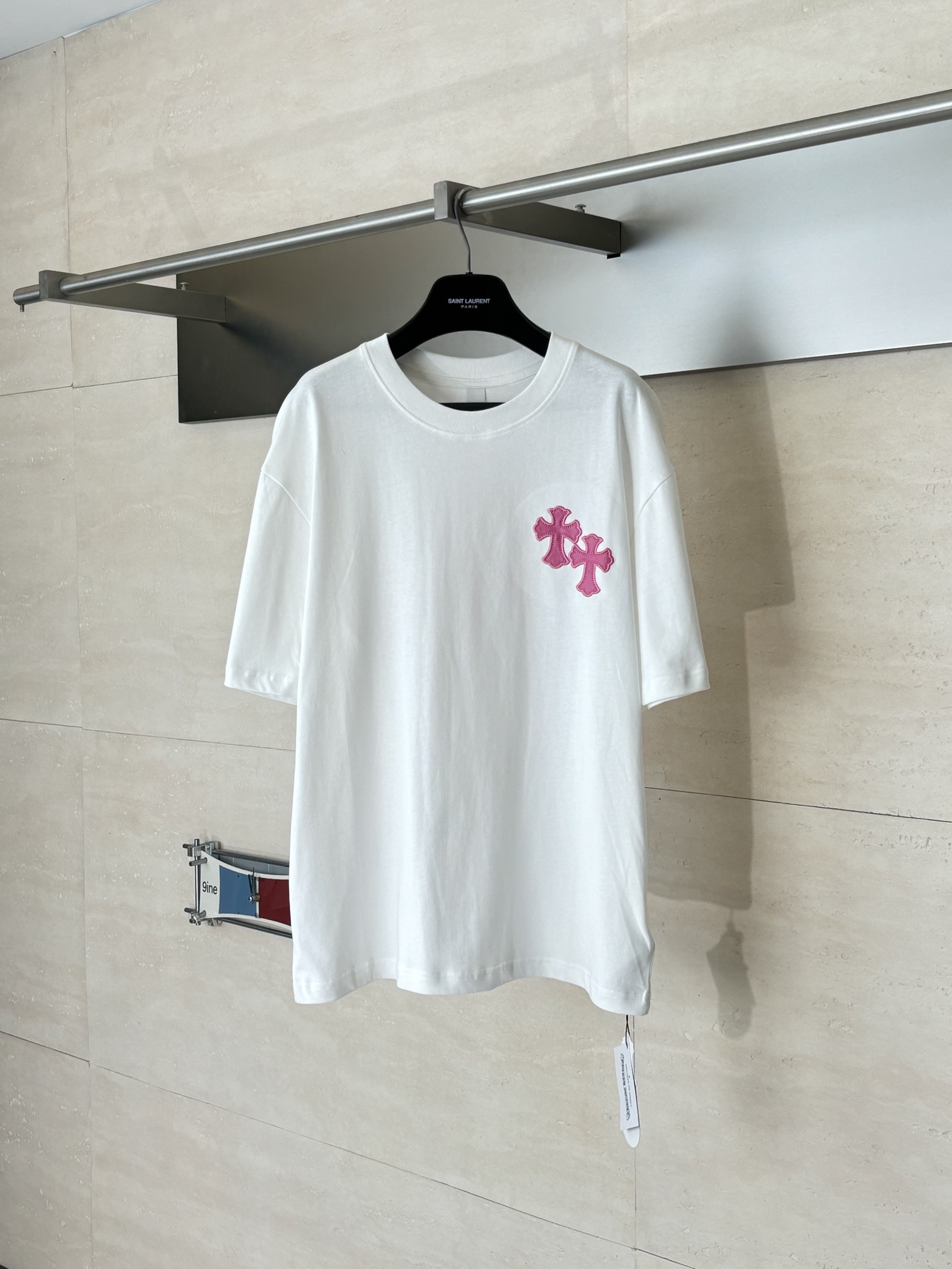 Chrome Hearts Chrome Heart*/克罗心 十字贴皮刺绣短袖T恤