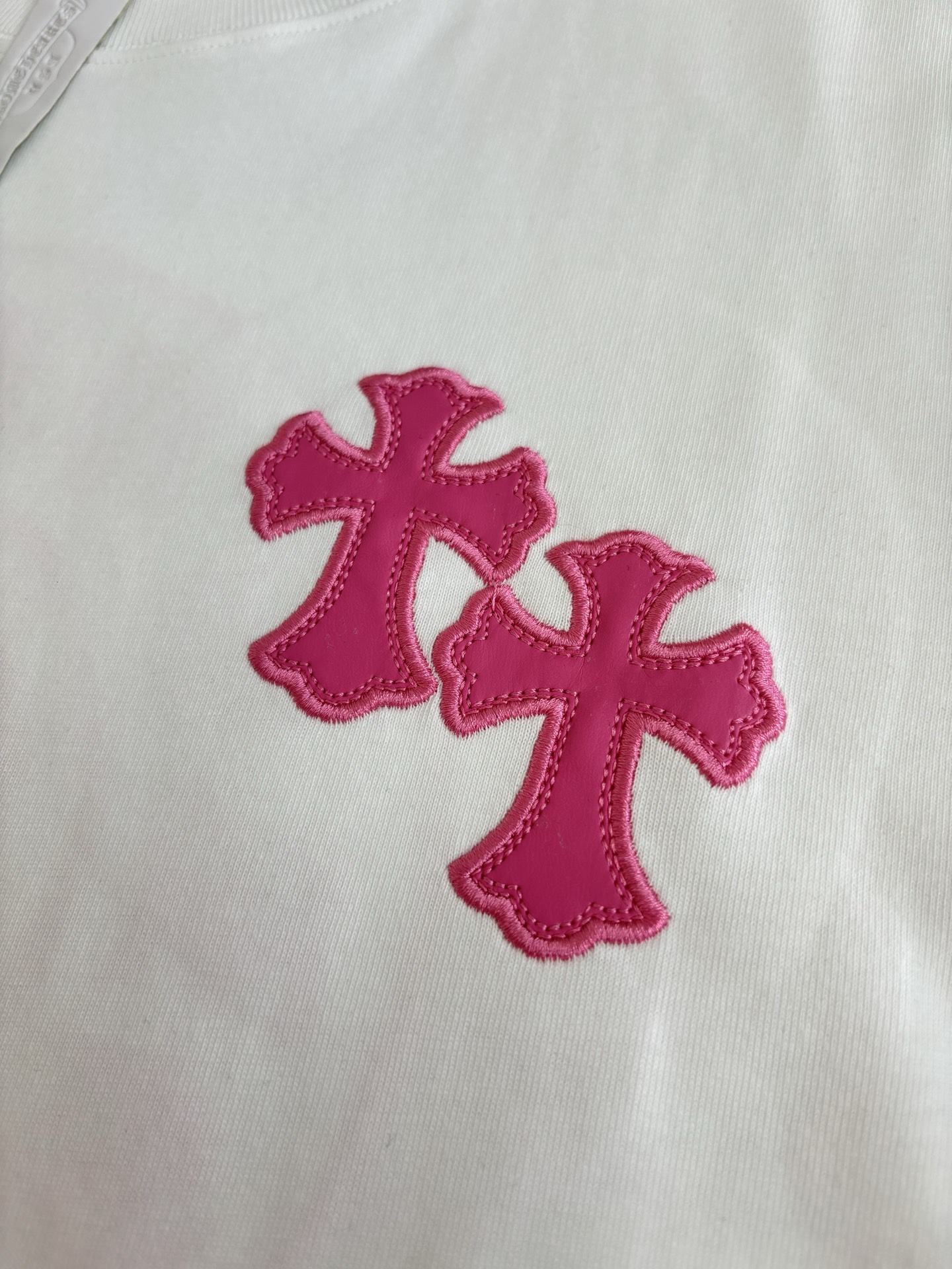 Chrome Hearts Chrome Heart*/克罗心 十字贴皮刺绣短袖T恤