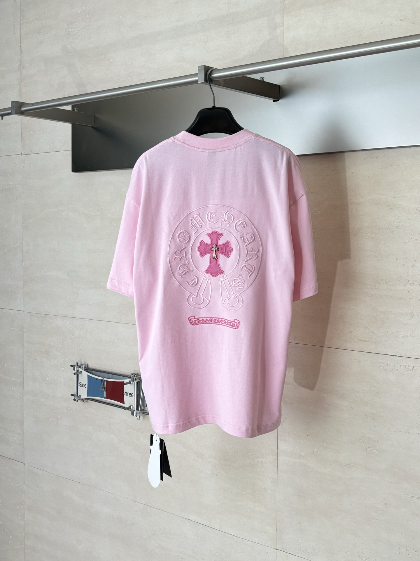Chrome Hearts Chrome Heart*/克罗心 十字贴皮刺绣短袖T恤