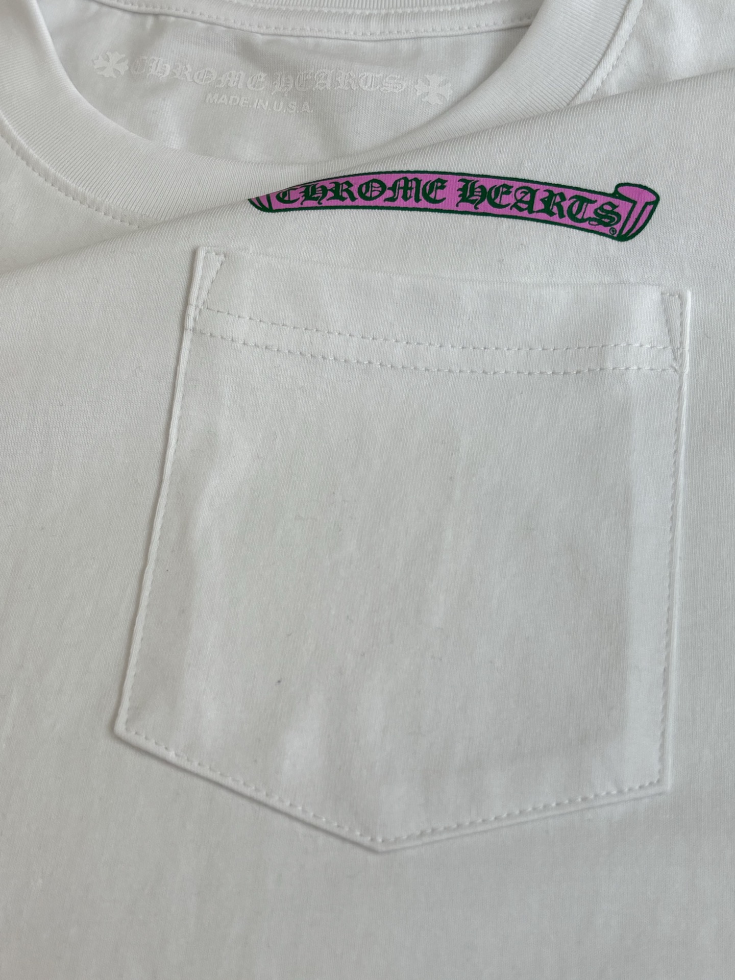 Chrome Hearts Chrome Heart*/克罗心 黑粉卷轴印花短袖T恤