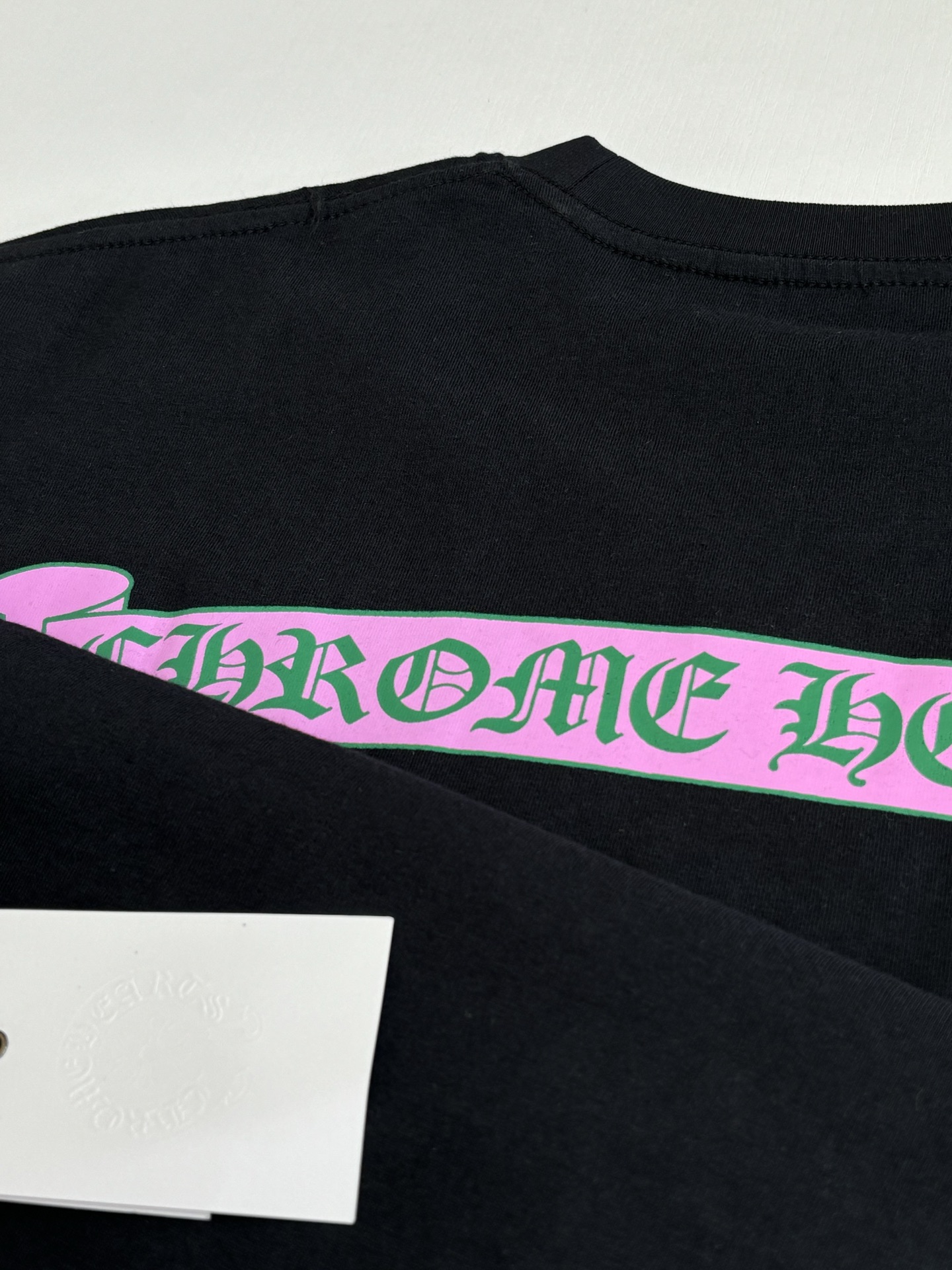 Chrome Hearts Chrome Heart*/克罗心 黑粉卷轴印花短袖T恤