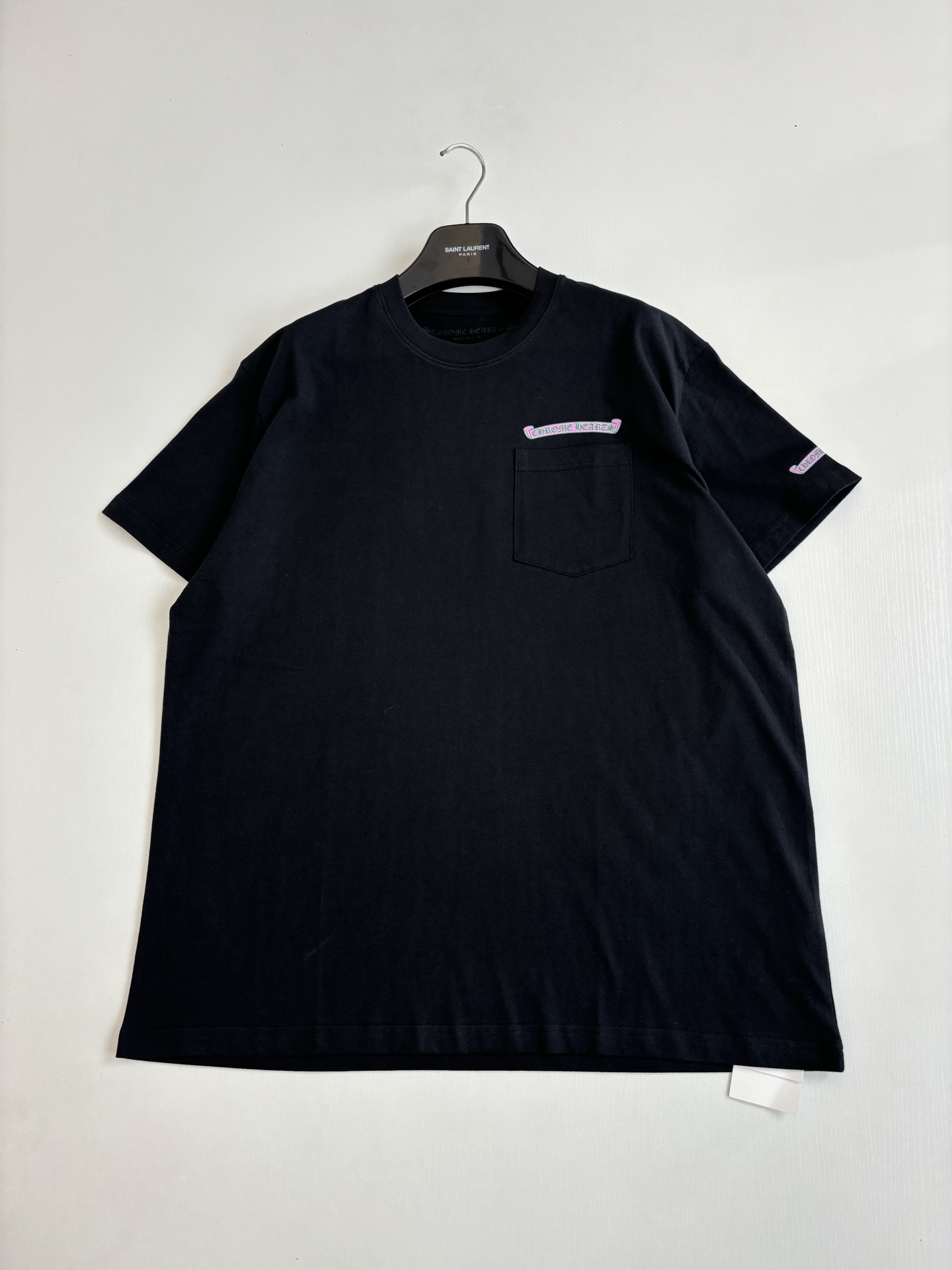 Chrome Hearts Chrome Heart*/克罗心 黑粉卷轴印花短袖T恤