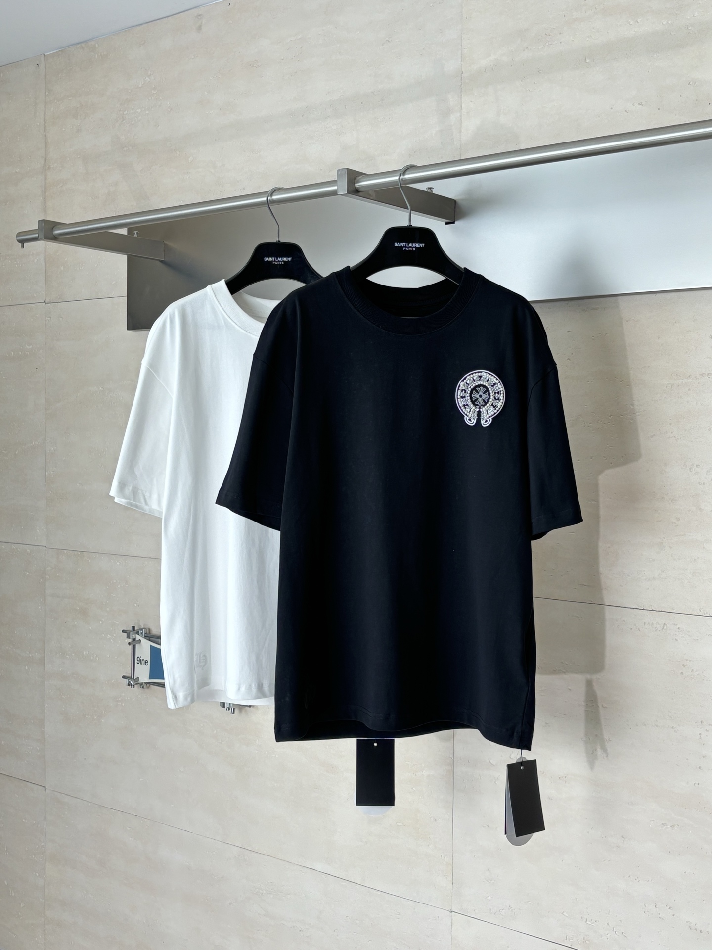 Chrome Hearts Chrome Heart*/克罗心 珍珠马蹄印花短袖T恤