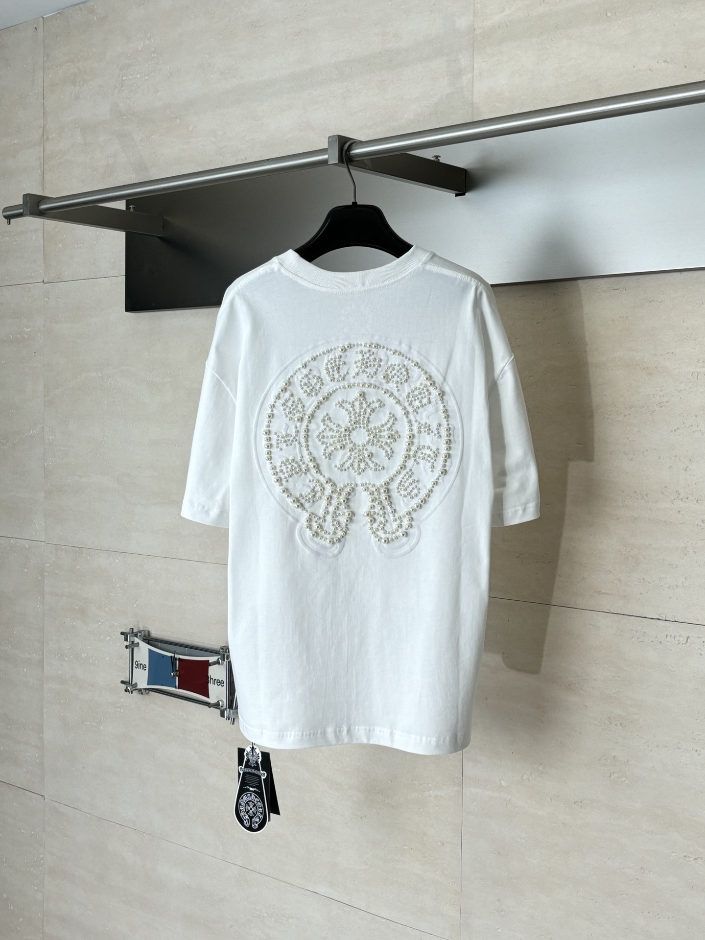 Chrome Hearts Chrome Heart*/克罗心 珍珠马蹄印花短袖T恤