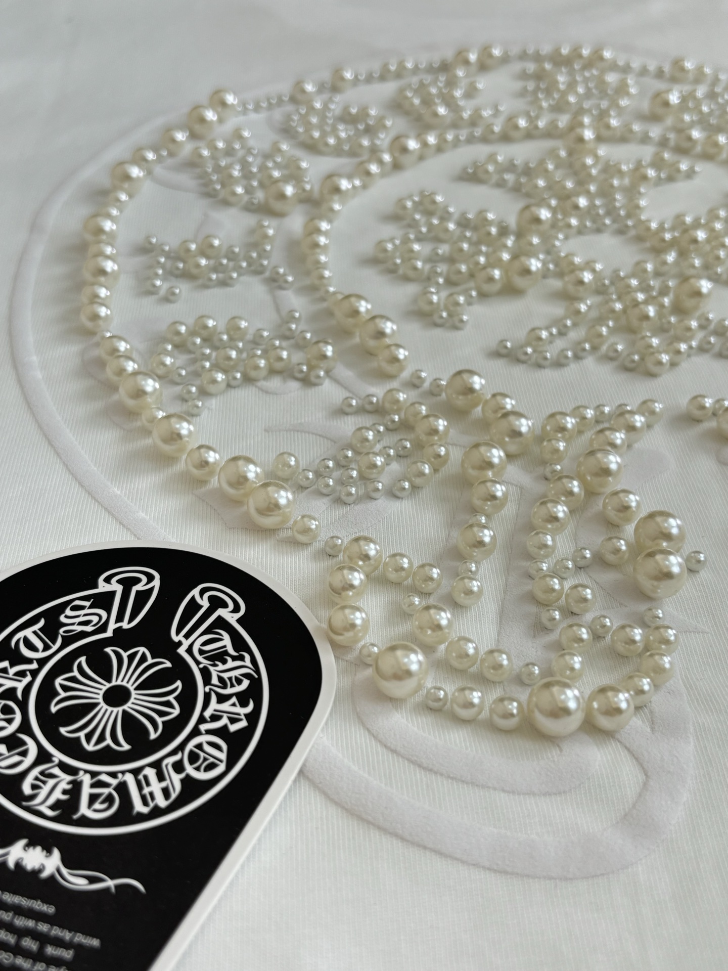 Chrome Hearts Chrome Heart*/克罗心 珍珠马蹄印花短袖T恤