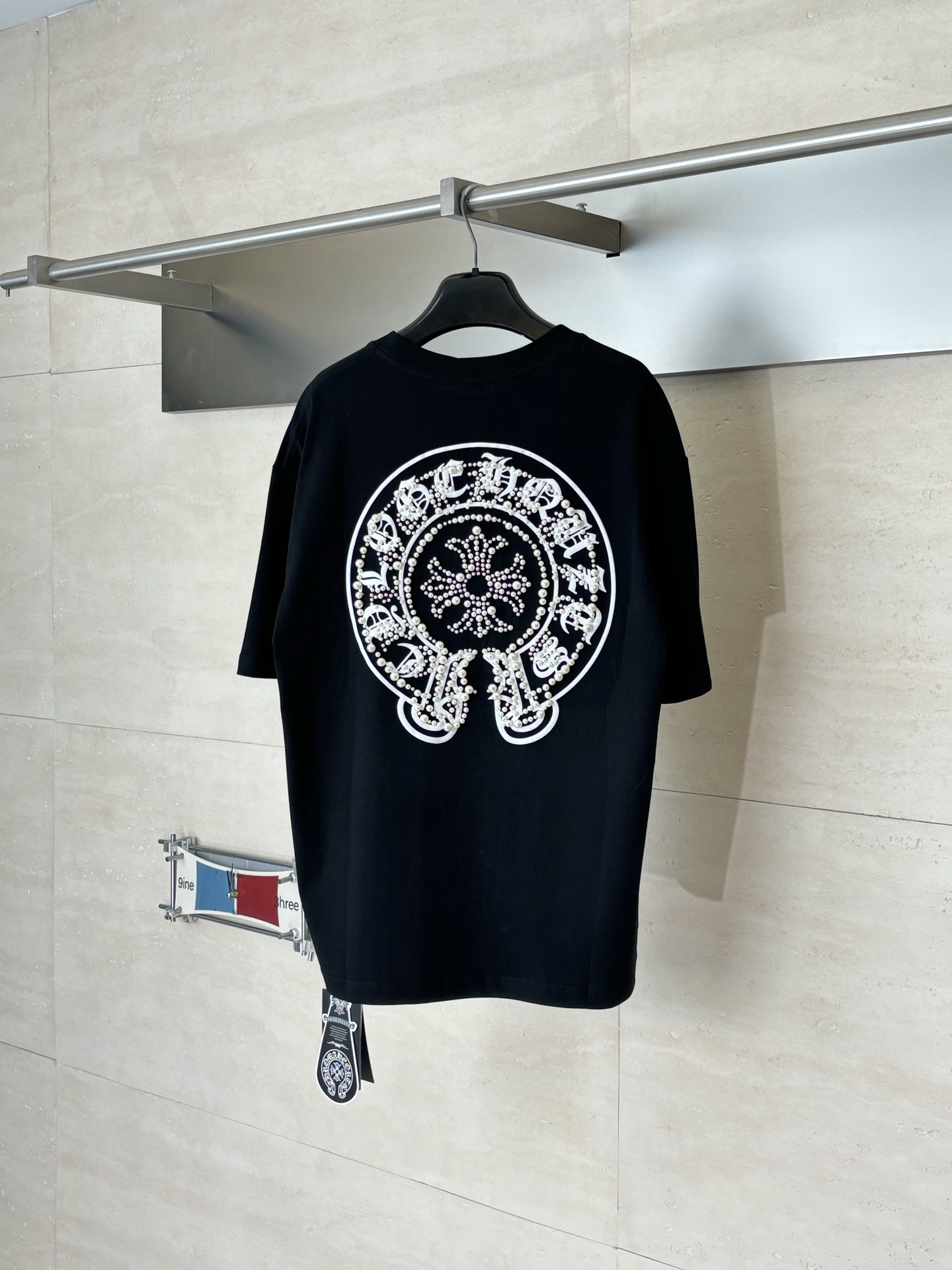 Chrome Hearts Chrome Heart*/克罗心 珍珠马蹄印花短袖T恤