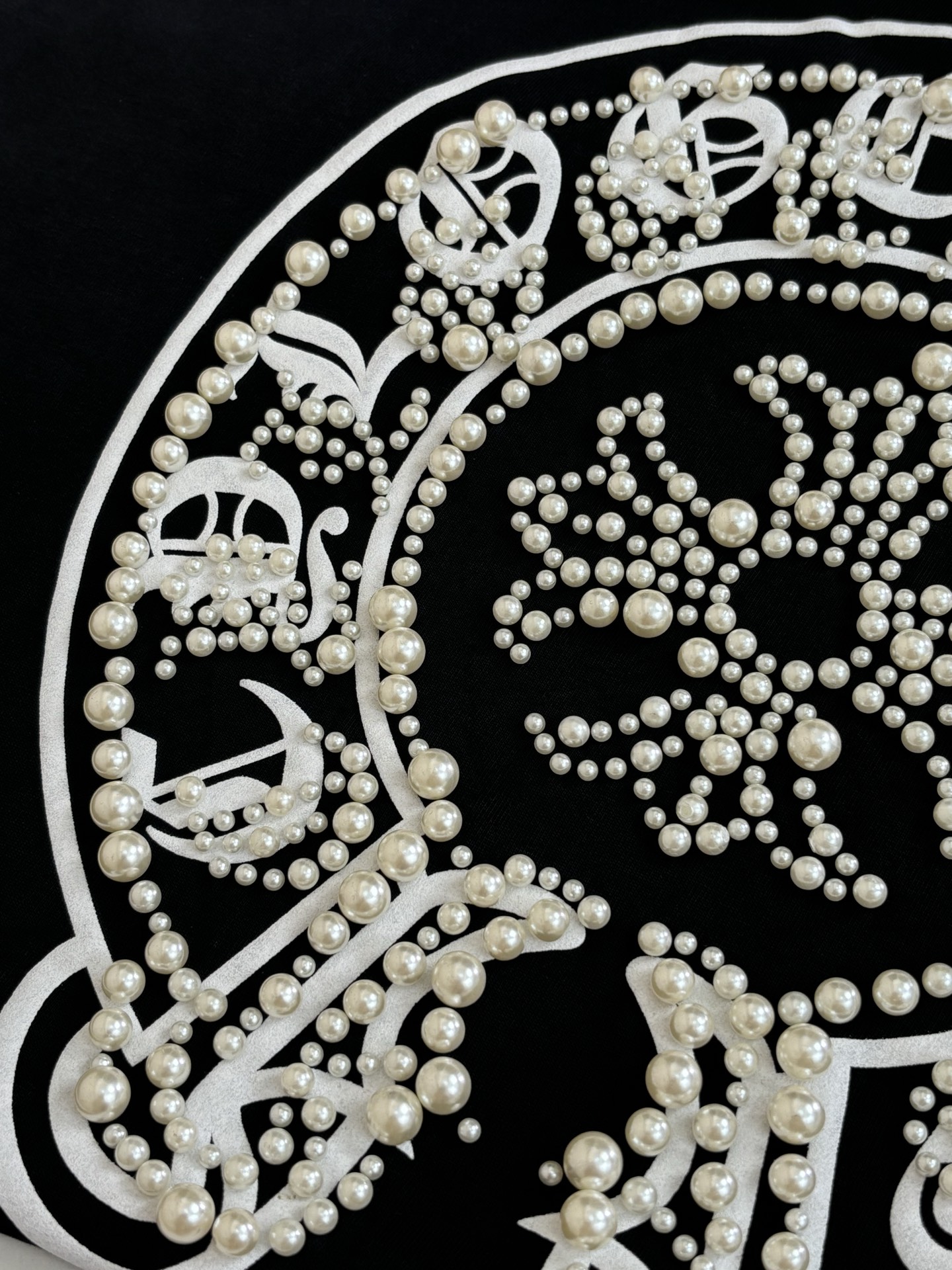 Chrome Hearts Chrome Heart*/克罗心 珍珠马蹄印花短袖T恤
