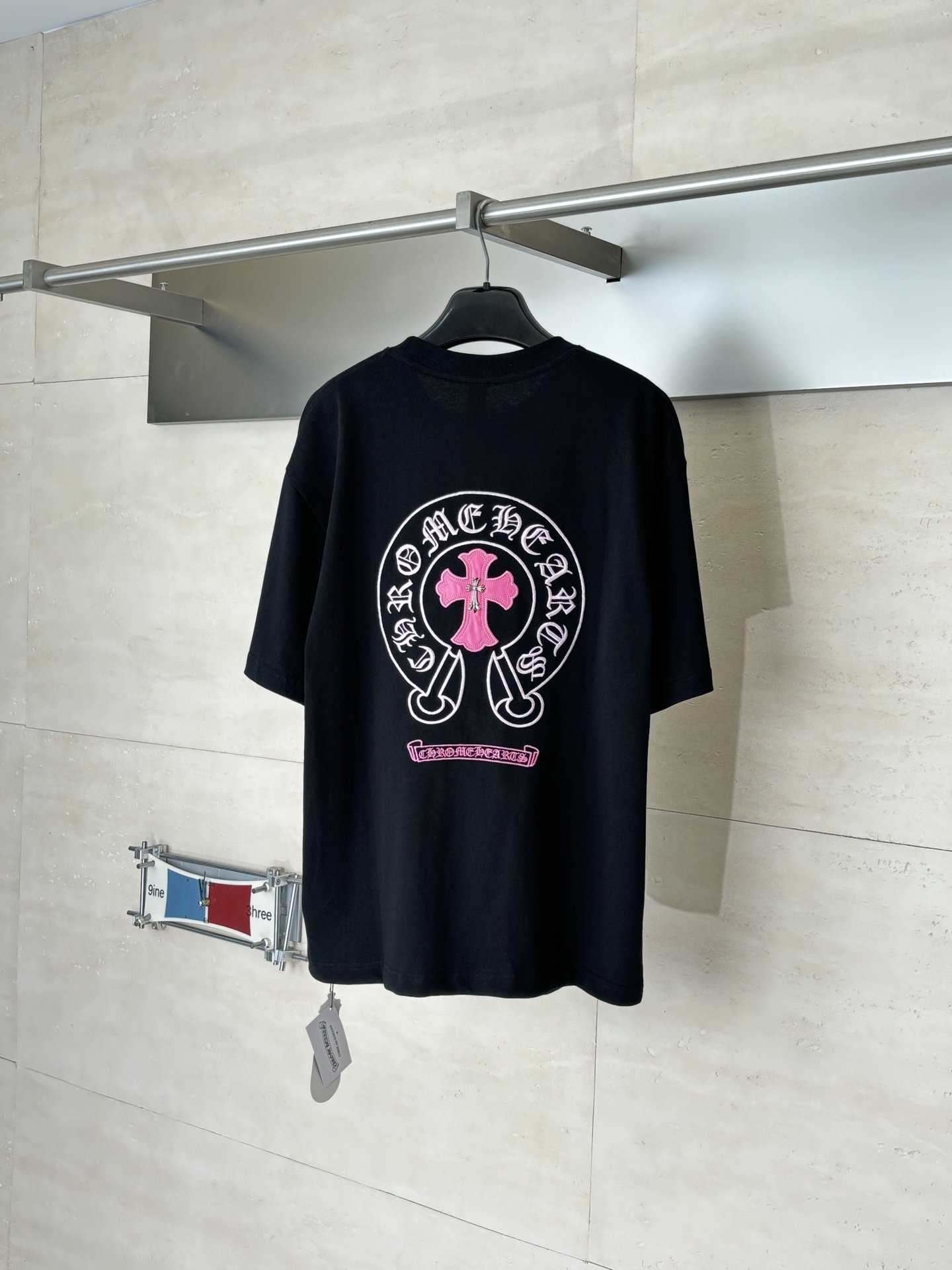 Chrome Hearts Chrome Heart*/克罗心 十字贴皮刺绣短袖T恤