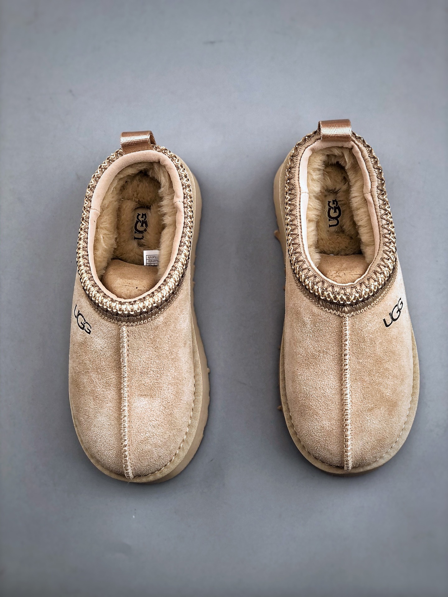 200 新货#UGG 塔茨系列加厚款 穆勒风包头5CM半拖鞋 民族风秋冬雪地靴 羊皮毛一体高品质