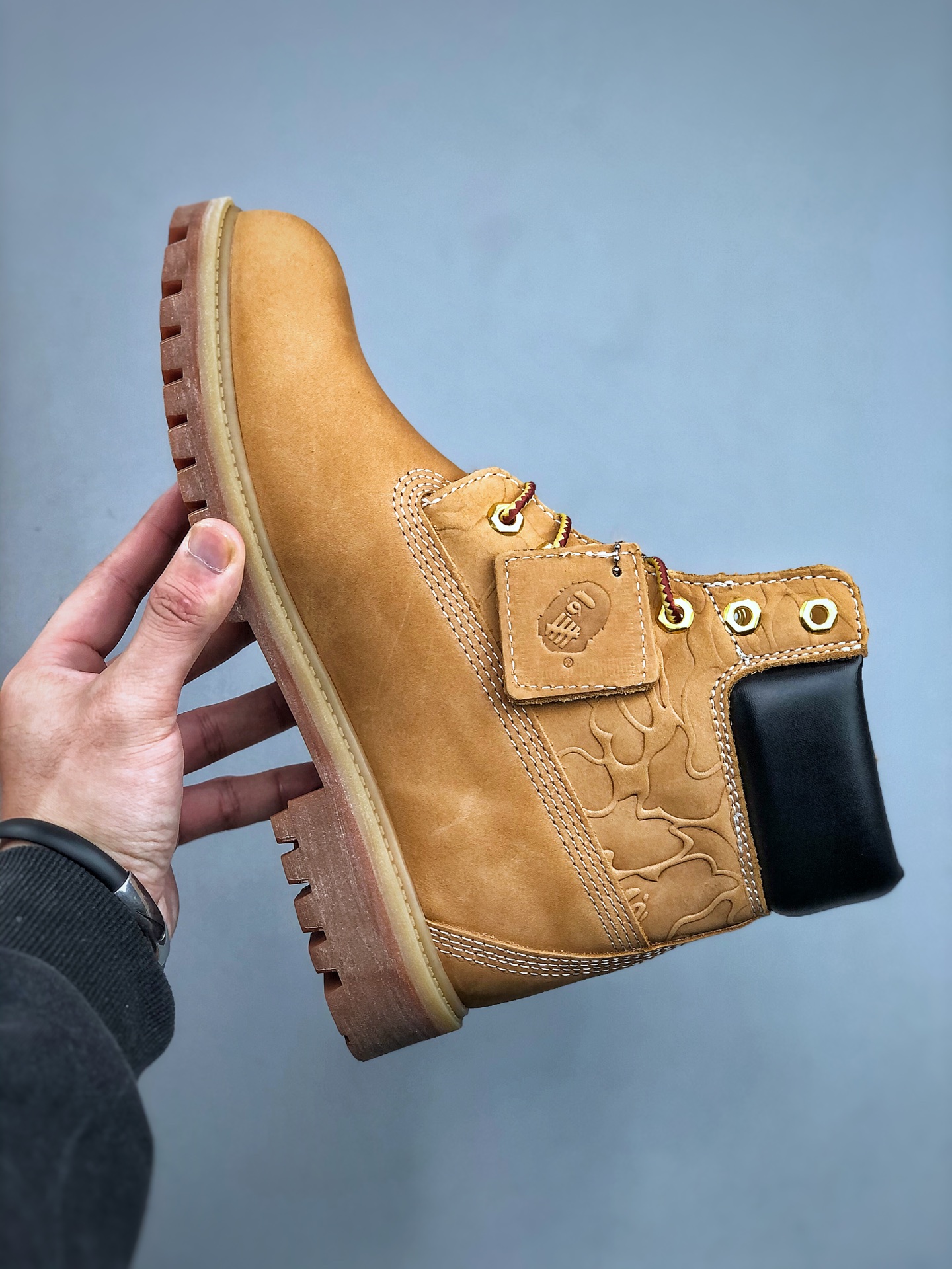 UNDEFEATED BAPEx Timberland添柏岚/天伯伦大黄靴系列 简约舒适 中筒 马丁靴 男款 棕色