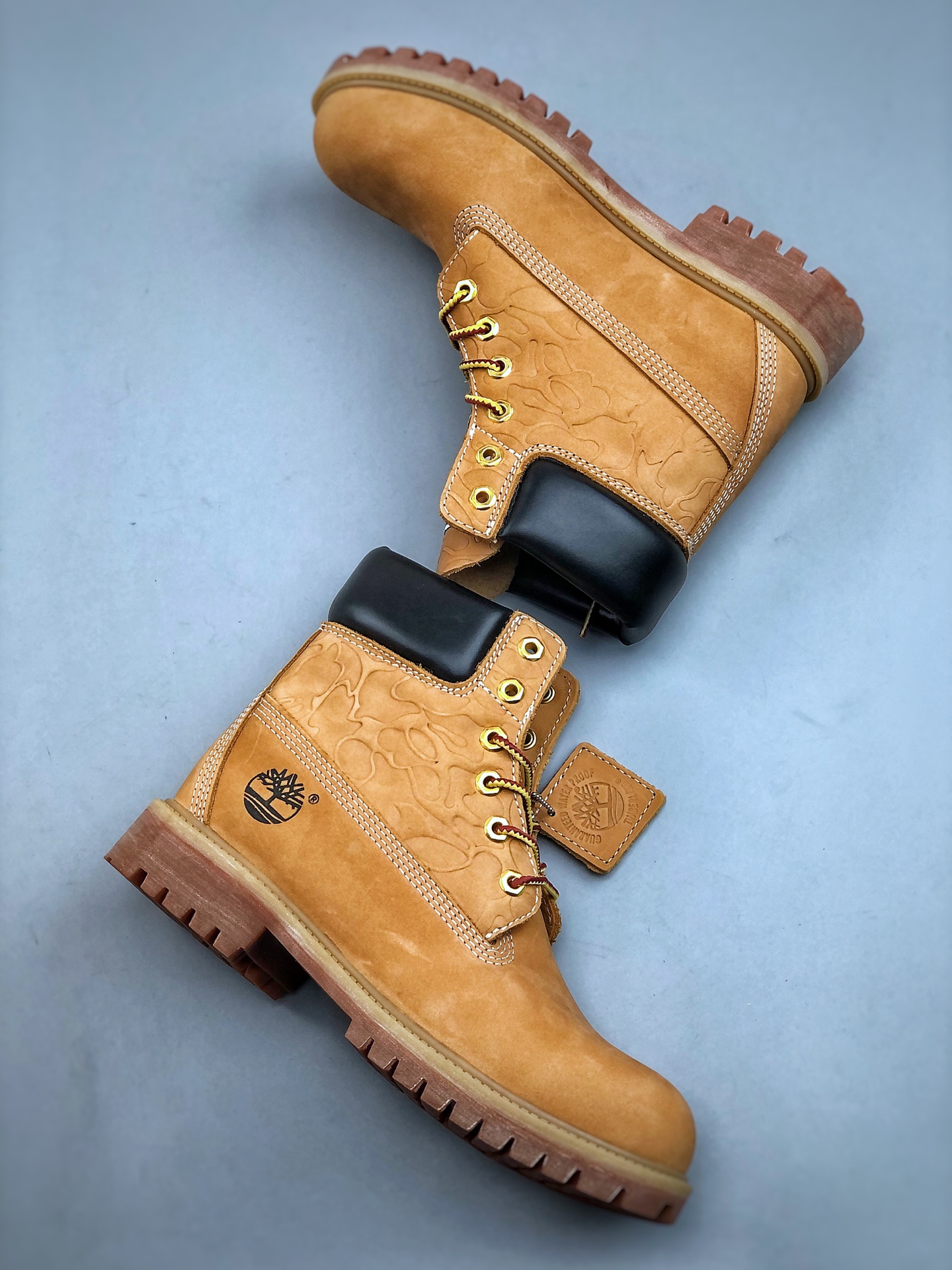 UNDEFEATED BAPEx Timberland添柏岚/天伯伦大黄靴系列 简约舒适 中筒 马丁靴 男款 棕色