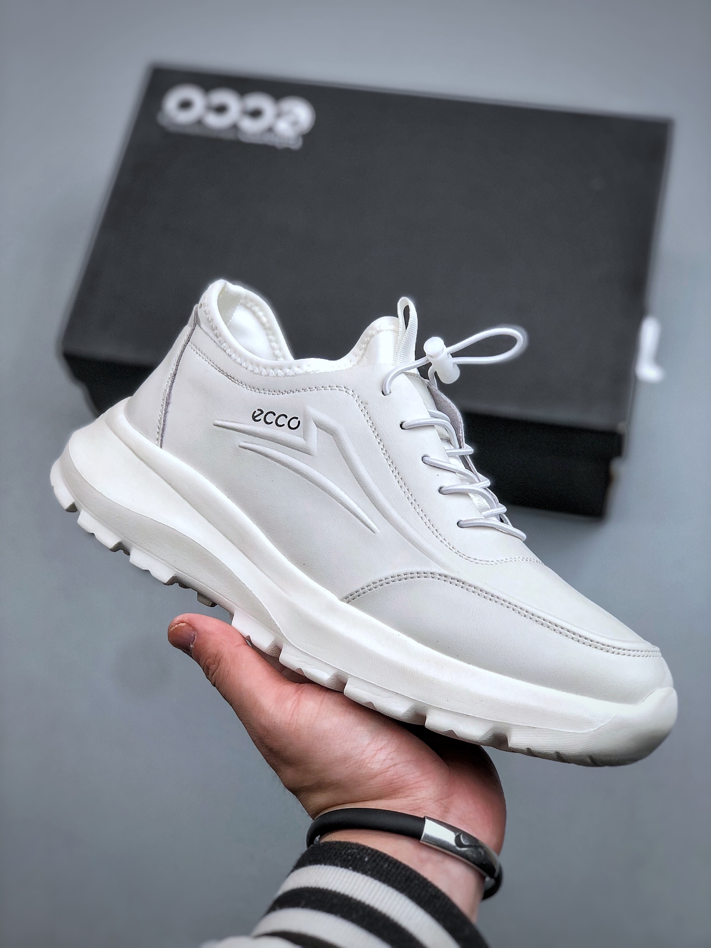 E/ECCO爱步 小红书爆款 新款百搭休闲款 Ecco/爱步男士跑步鞋休闲鞋透气轻质系带轻便运动鞋