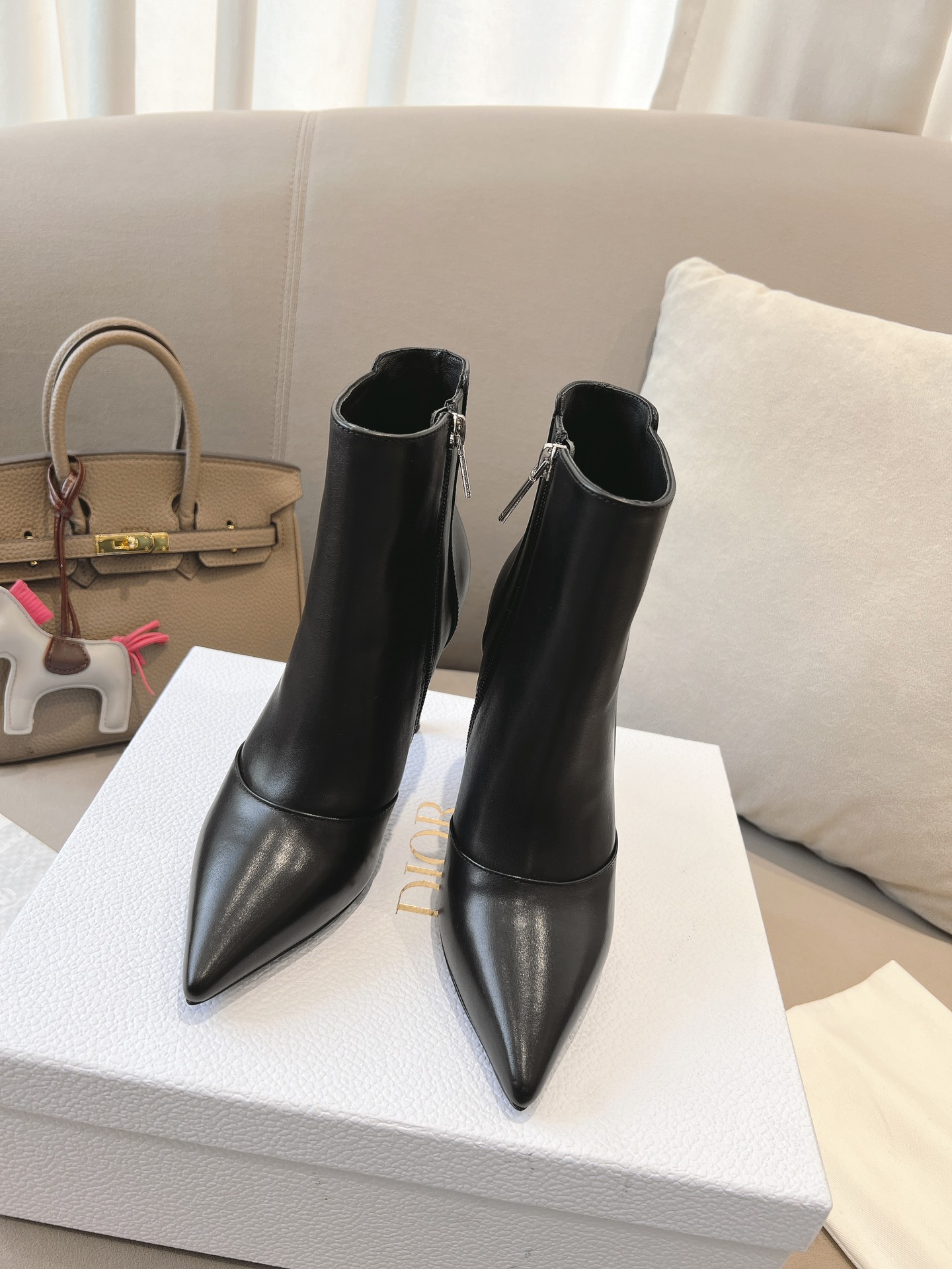 Dior Short Boots Cowhide Genuine Leather Sheepskin Fall Collection