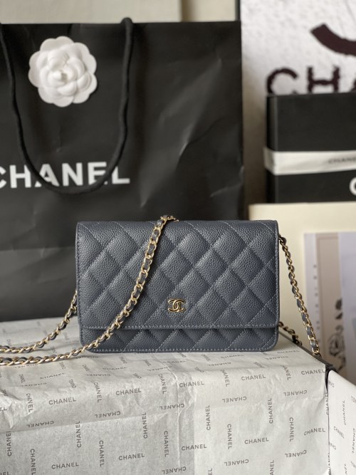 Chanel CF WOC Black Caviar Chain Wallet, 19x12.5x3cm, Italian Calfskin 1 Chanel CF WOC Black Caviar Chain Wallet, 19x12.5x3cm, Italian Calfskin