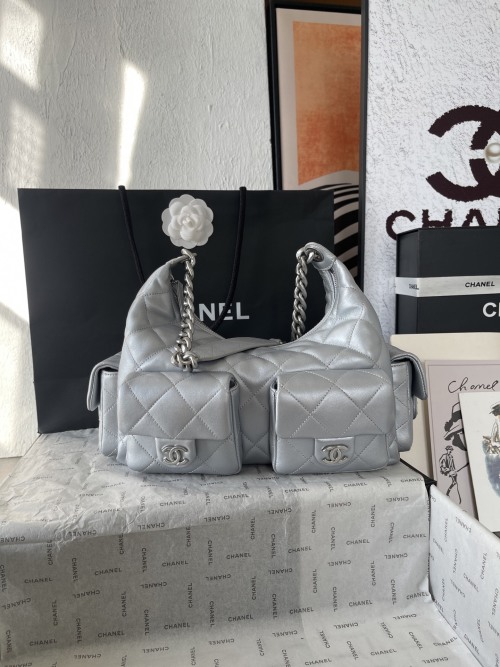Chanel 25C Early Spring AS5302 Hobo Bag with Double Pockets 1 Chanel 25C Early Spring AS5302 Hobo Bag with Double Pockets