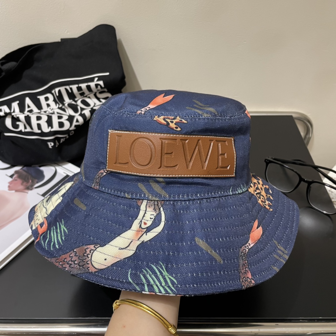
罗意威 Lowewe🌸 日本代购虞书欣同款渔夫帽罗家盆帽睡莲人鱼明星王一博遮阳沙滩帽