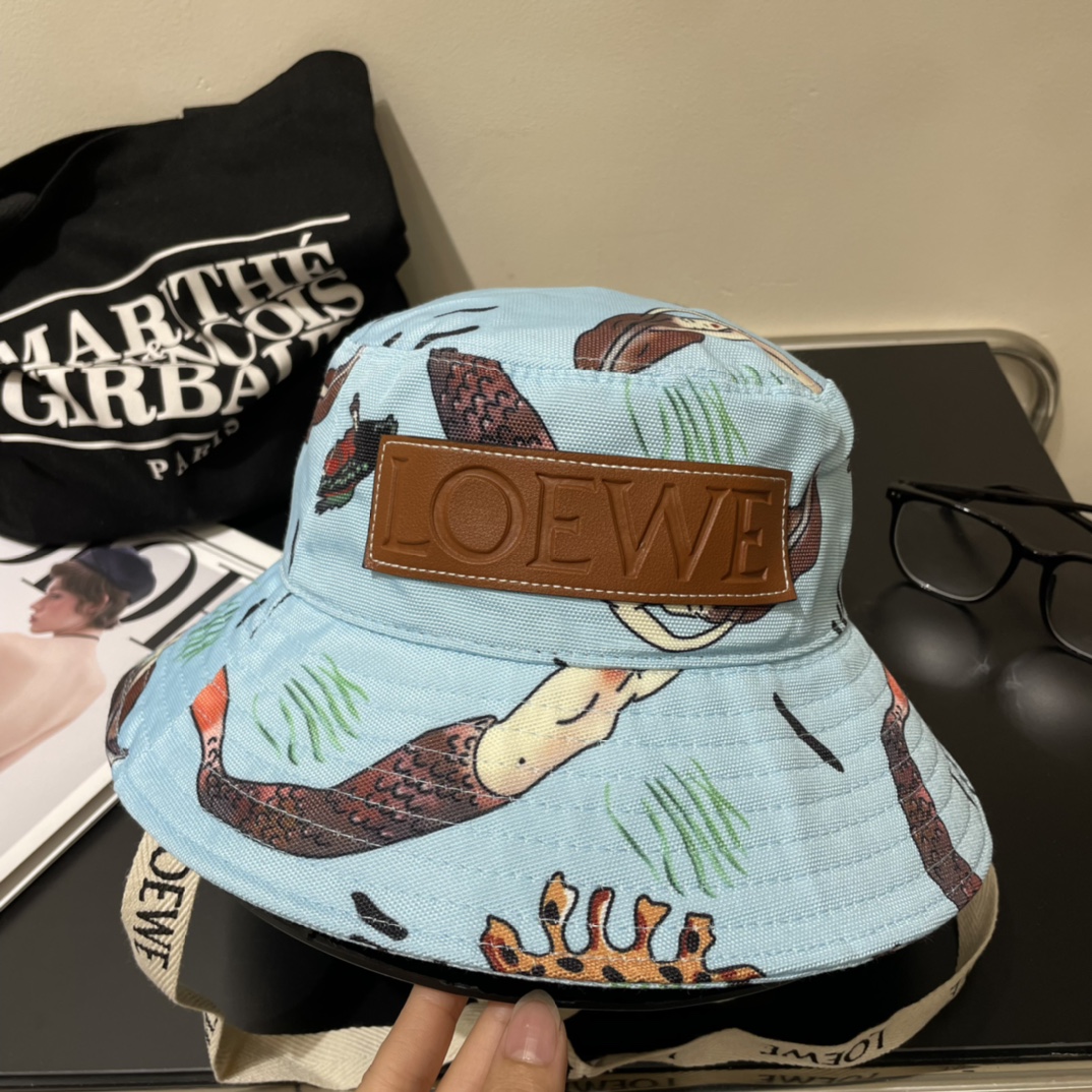 
罗意威 Lowewe🌸 日本代购虞书欣同款渔夫帽罗家盆帽睡莲人鱼明星王一博遮阳沙滩帽