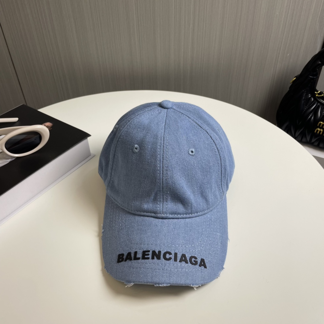 Balenciaga Chapéus Boné de Beisebol Denim Casual