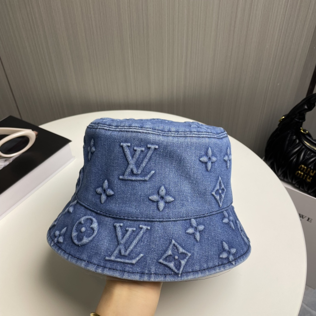LV路易威登官网同步高版本新款牛仔渔夫帽火爆技术升级洗水牛仔风街头风十足更符合现在时尚小哥哥小姐姐的st