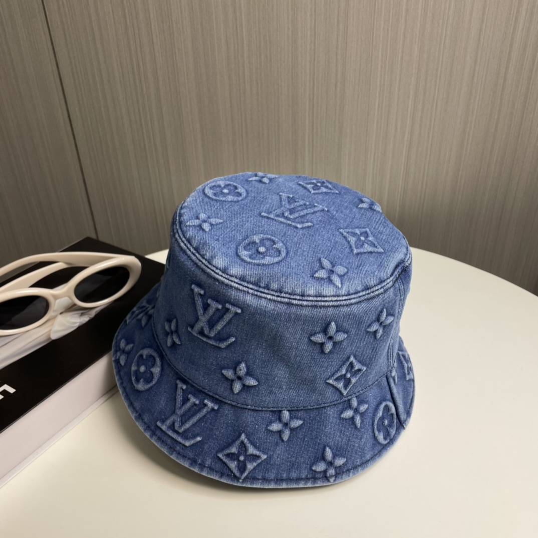 LV路易威登官网同步高版本新款牛仔渔夫帽火爆技术升级洗水牛仔风街头风十足更符合现在时尚小哥哥小姐姐的st