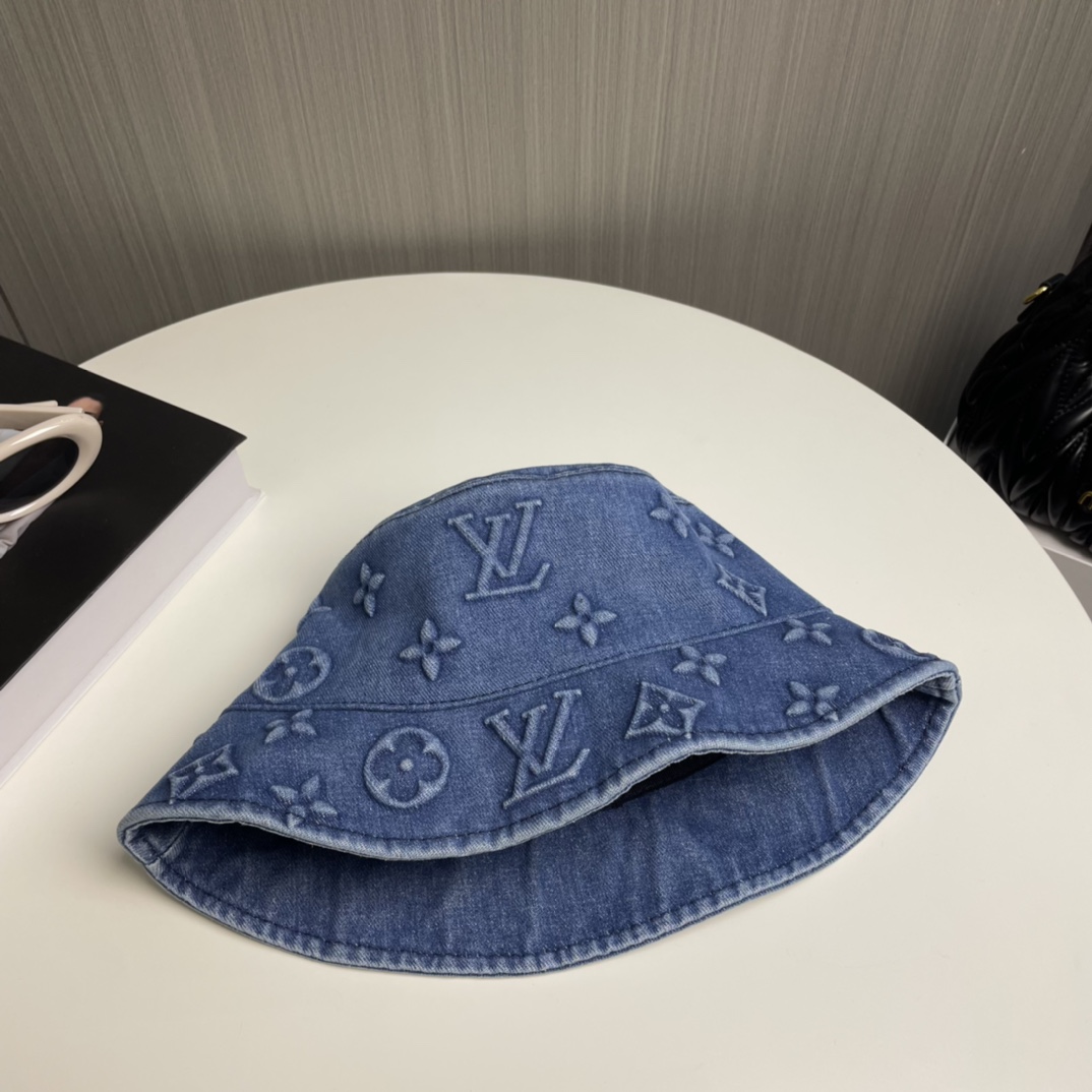 LV路易威登官网同步高版本新款牛仔渔夫帽火爆技术升级洗水牛仔风街头风十足更符合现在时尚小哥哥小姐姐的st