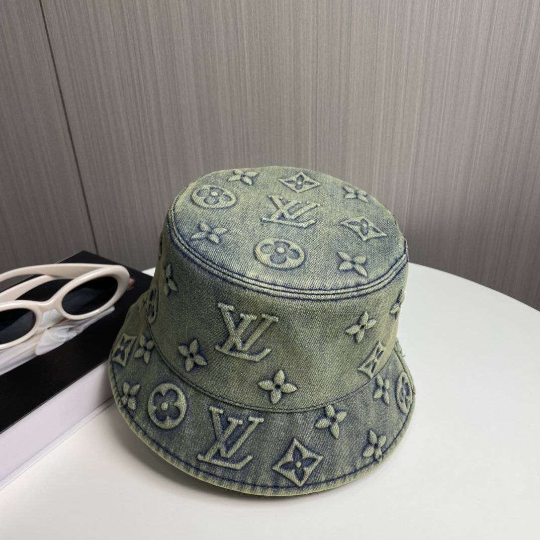 LV路易威登官网同步高版本新款牛仔渔夫帽火爆技术升级洗水牛仔风街头风十足更符合现在时尚小哥哥小姐姐的st