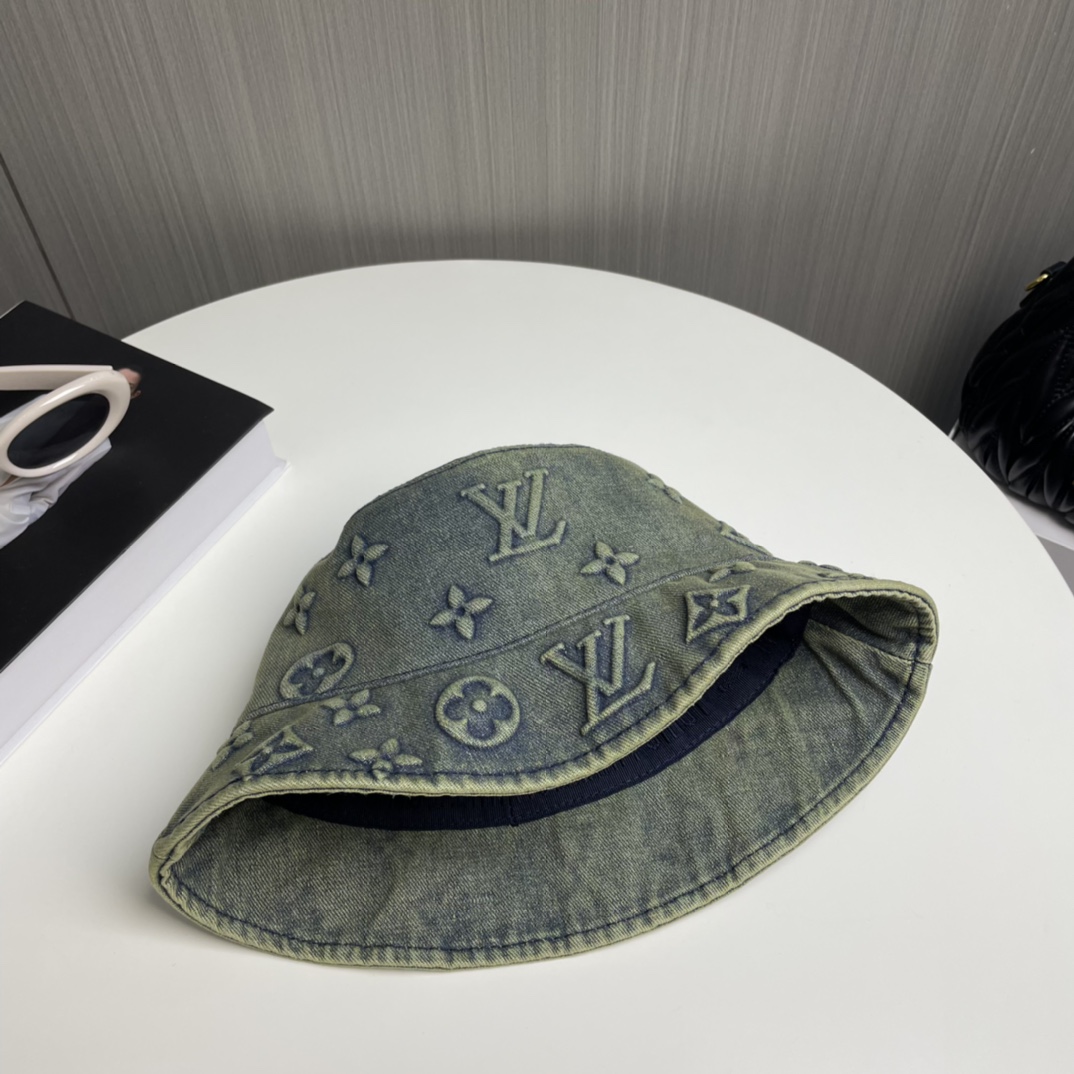 LV路易威登官网同步高版本新款牛仔渔夫帽火爆技术升级洗水牛仔风街头风十足更符合现在时尚小哥哥小姐姐的st