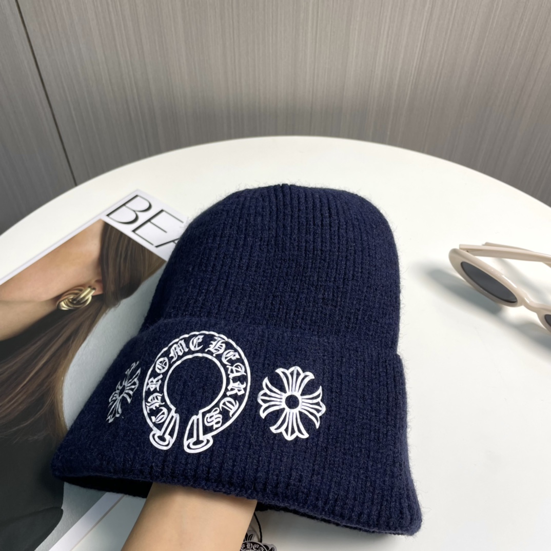 [Chrome Hearts Hats]Chrome hearts AutumnWinter New Cross Knitted Hat One of t