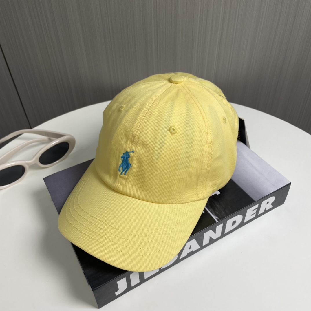 Polo Ralph Lauren Classic Embroidered Baseball Cap, Sun Hat, Yellow, Cotton 10 i1728827310 1016 5