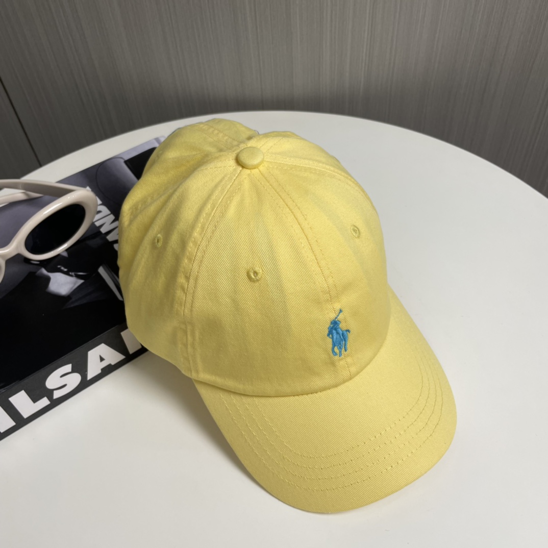 Polo Ralph Lauren Classic Embroidered Baseball Cap, Sun Hat, Yellow, Cotton 8 i1728827310 3435 7