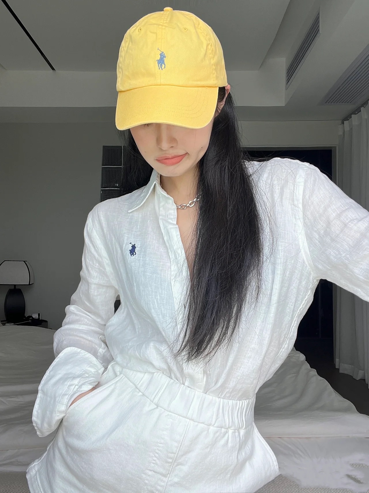 Polo Ralph Lauren Classic Embroidered Baseball Cap, Sun Hat, Yellow, Cotton 2 i1728827310 6082 6