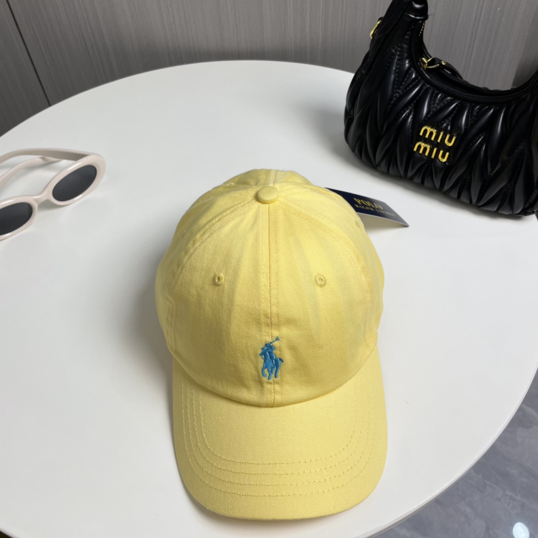 Polo Ralph Lauren Classic Embroidered Baseball Cap, Sun Hat, Yellow, Cotton 6 i1728827310 8133 4
