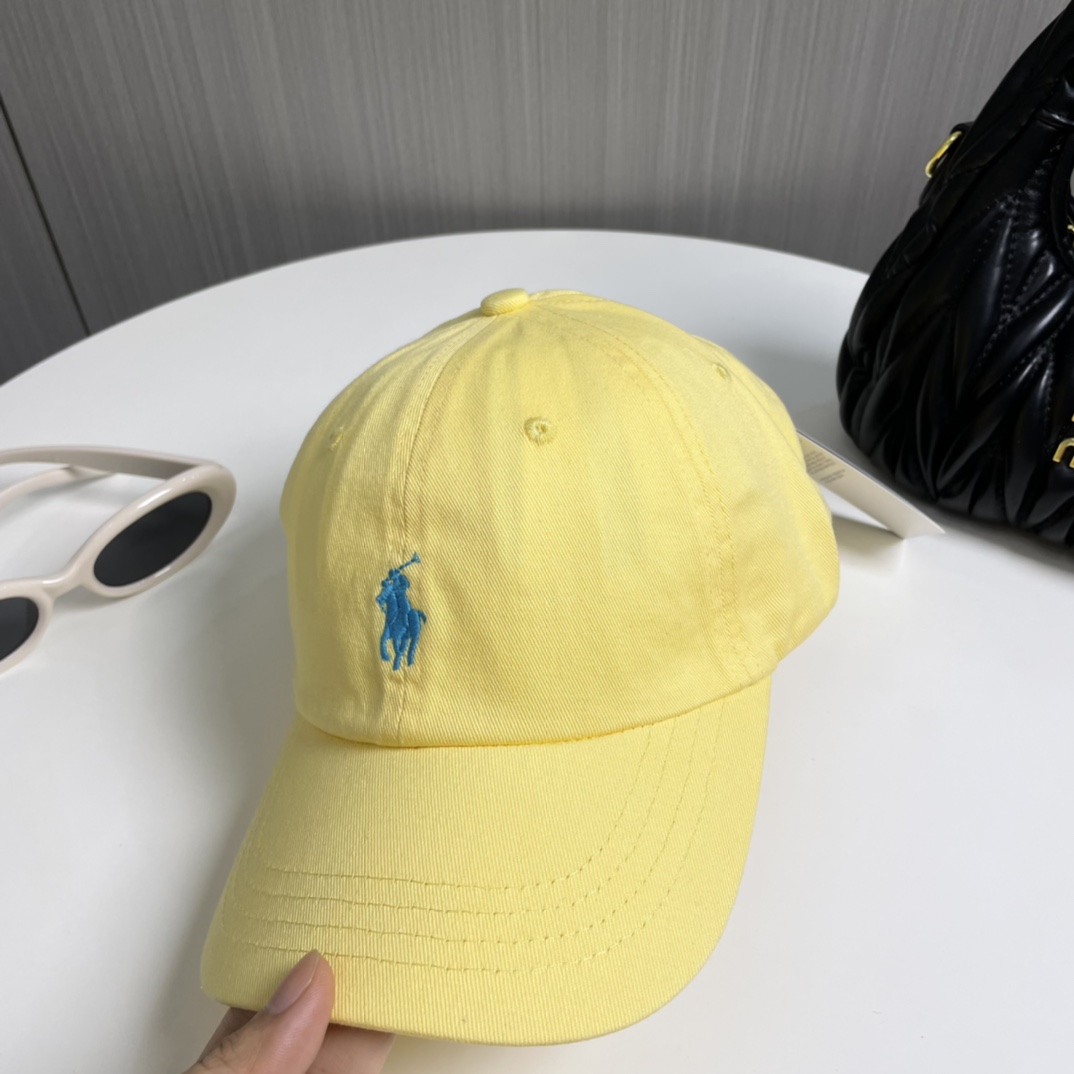 Polo Ralph Lauren Classic Embroidered Baseball Cap, Sun Hat, Yellow, Cotton 9 i1728827310 8345 3