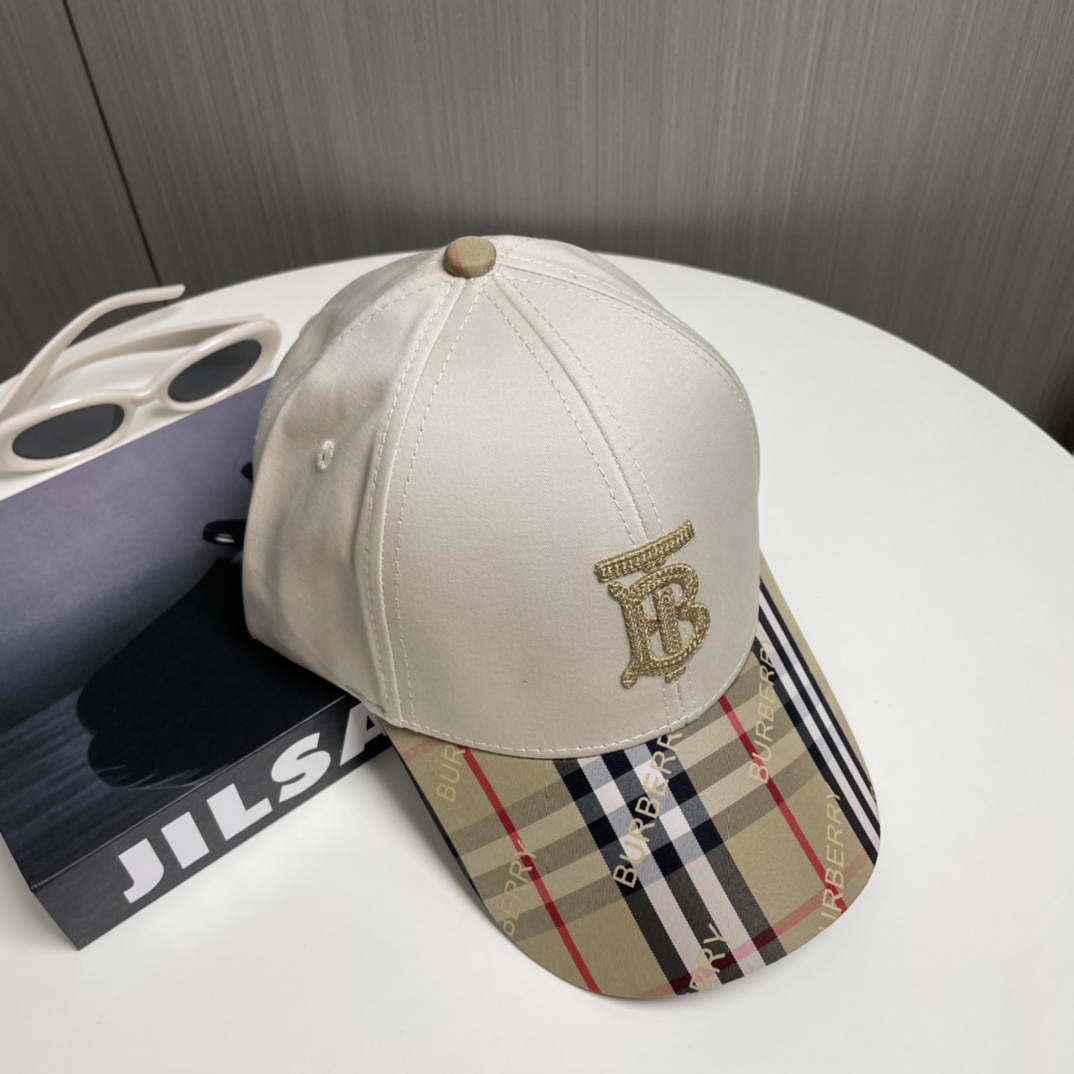 巴宝莉BURBERRY️官网同步上线韩版新款英伦风定制款1:1原单品质男女通用棒球帽提花美邦工艺地质面料