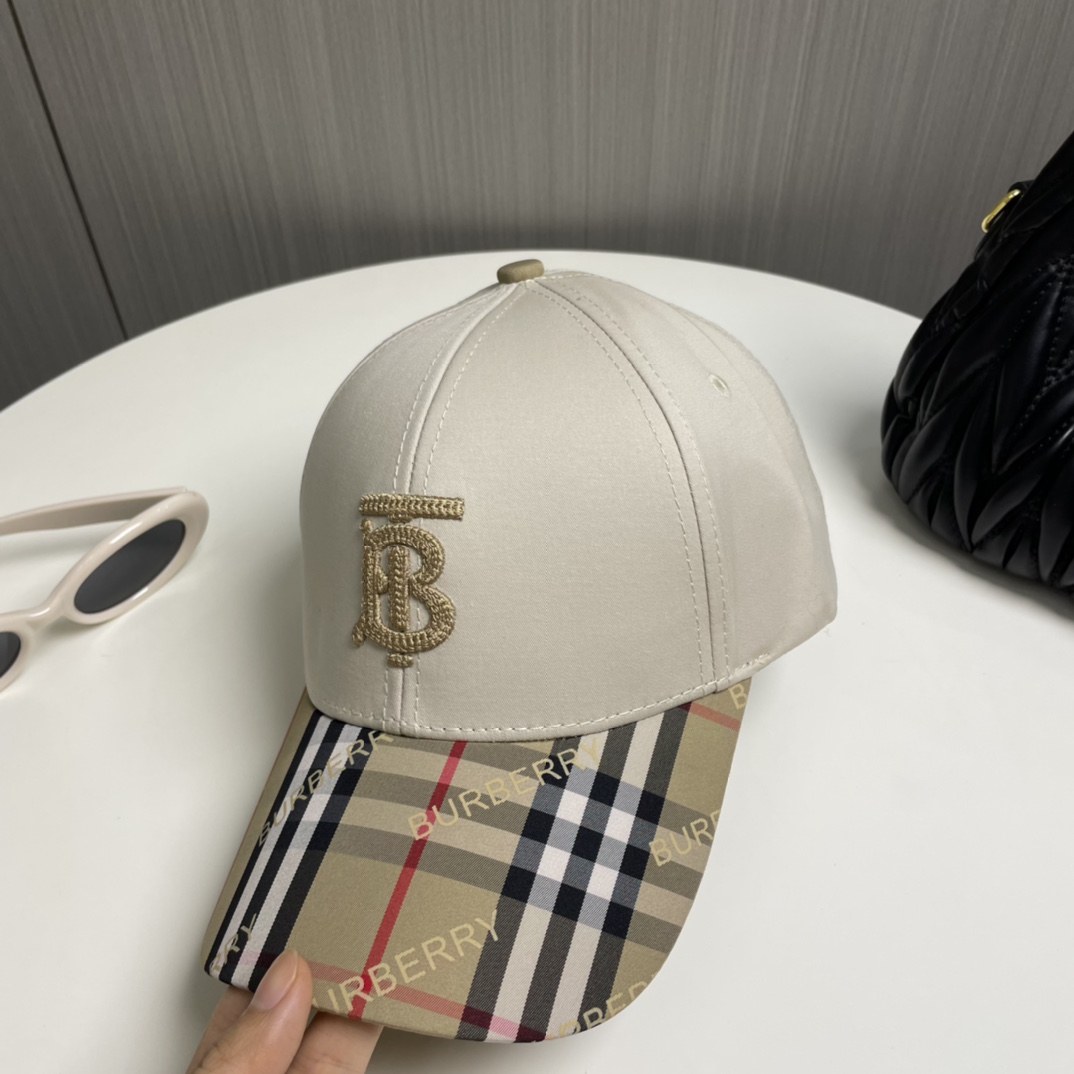 巴宝莉BURBERRY️官网同步上线韩版新款英伦风定制款1:1原单品质男女通用棒球帽提花美邦工艺地质面料