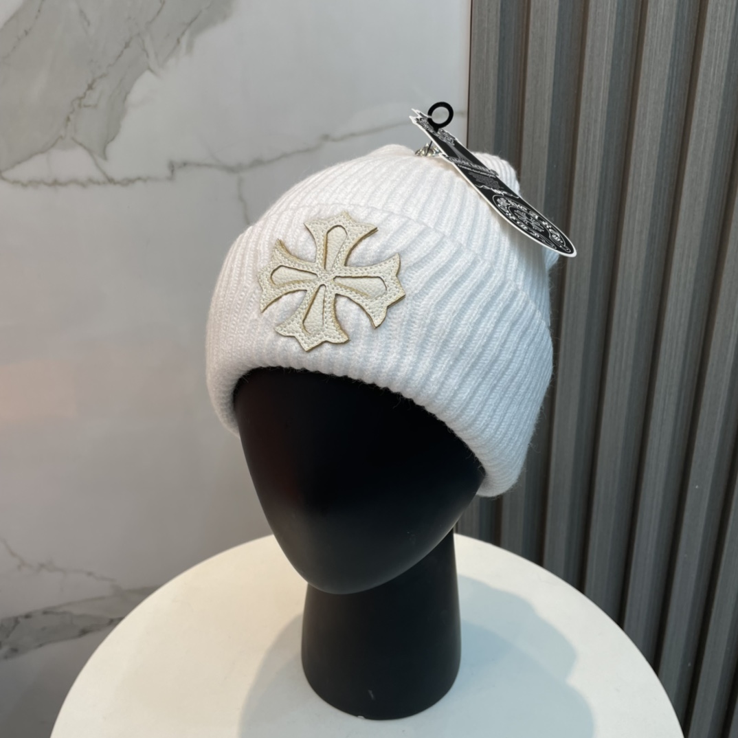 Chrome Hearts Sombreros Sombrero de punto Negro Gris Blanco Tejido Colección otoño – invierno