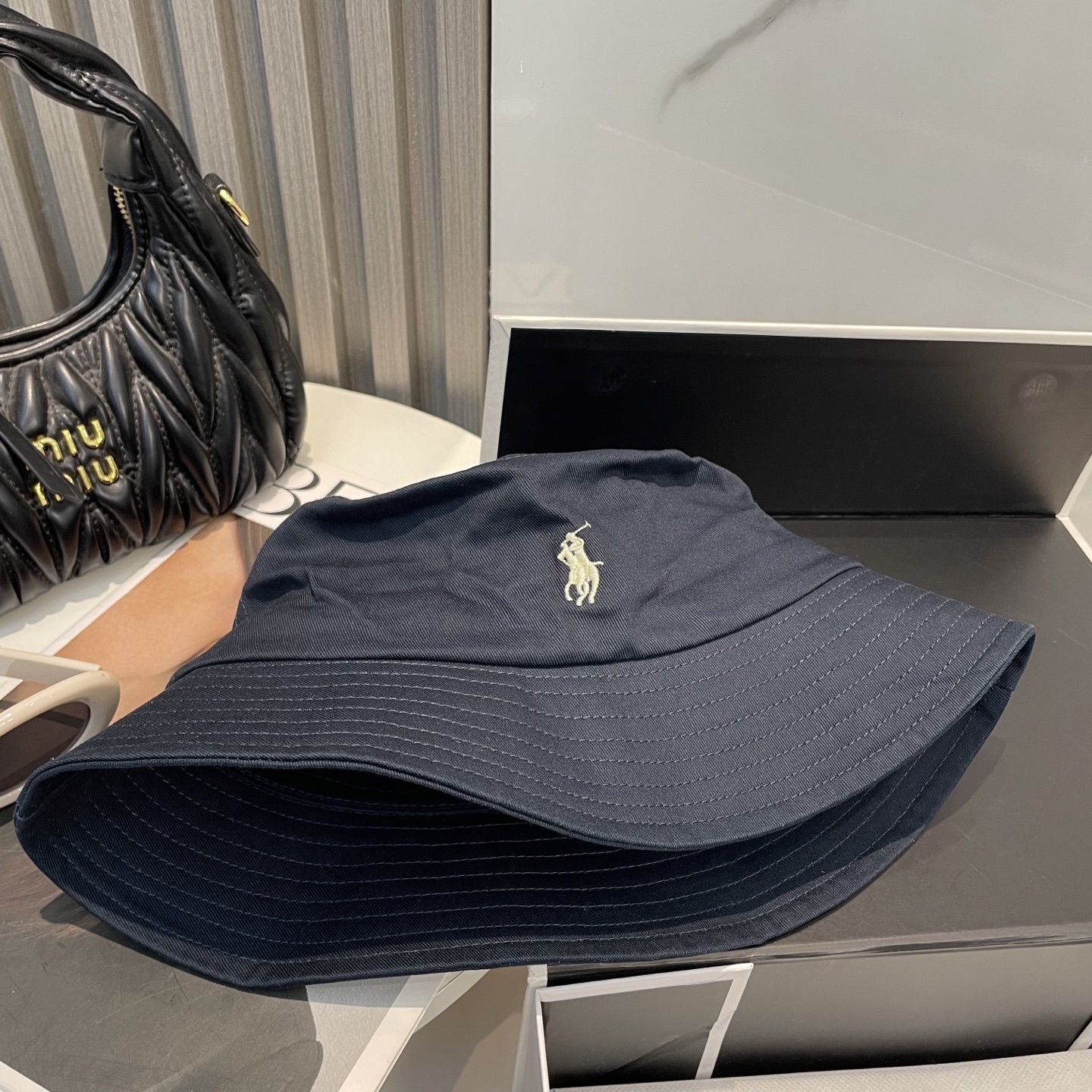 【配防尘袋】【保罗 POLO】最新宫殿经典刺绣渔夫帽,太阳帽,4D刺绣,釆用意大利进囗帆布,精工细做缝制