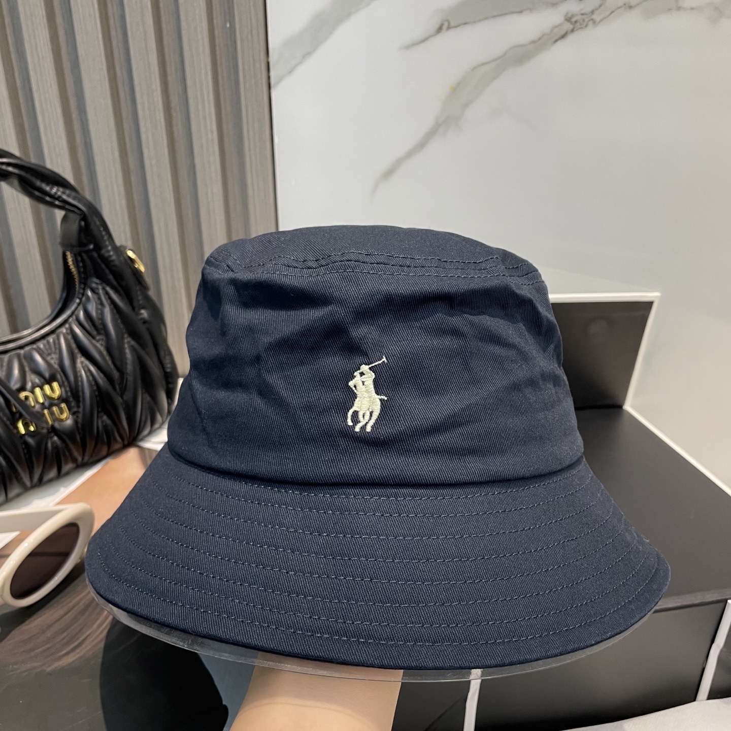 【配防尘袋】【保罗 POLO】最新宫殿经典刺绣渔夫帽,太阳帽,4D刺绣,釆用意大利进囗帆布,精工细做缝制