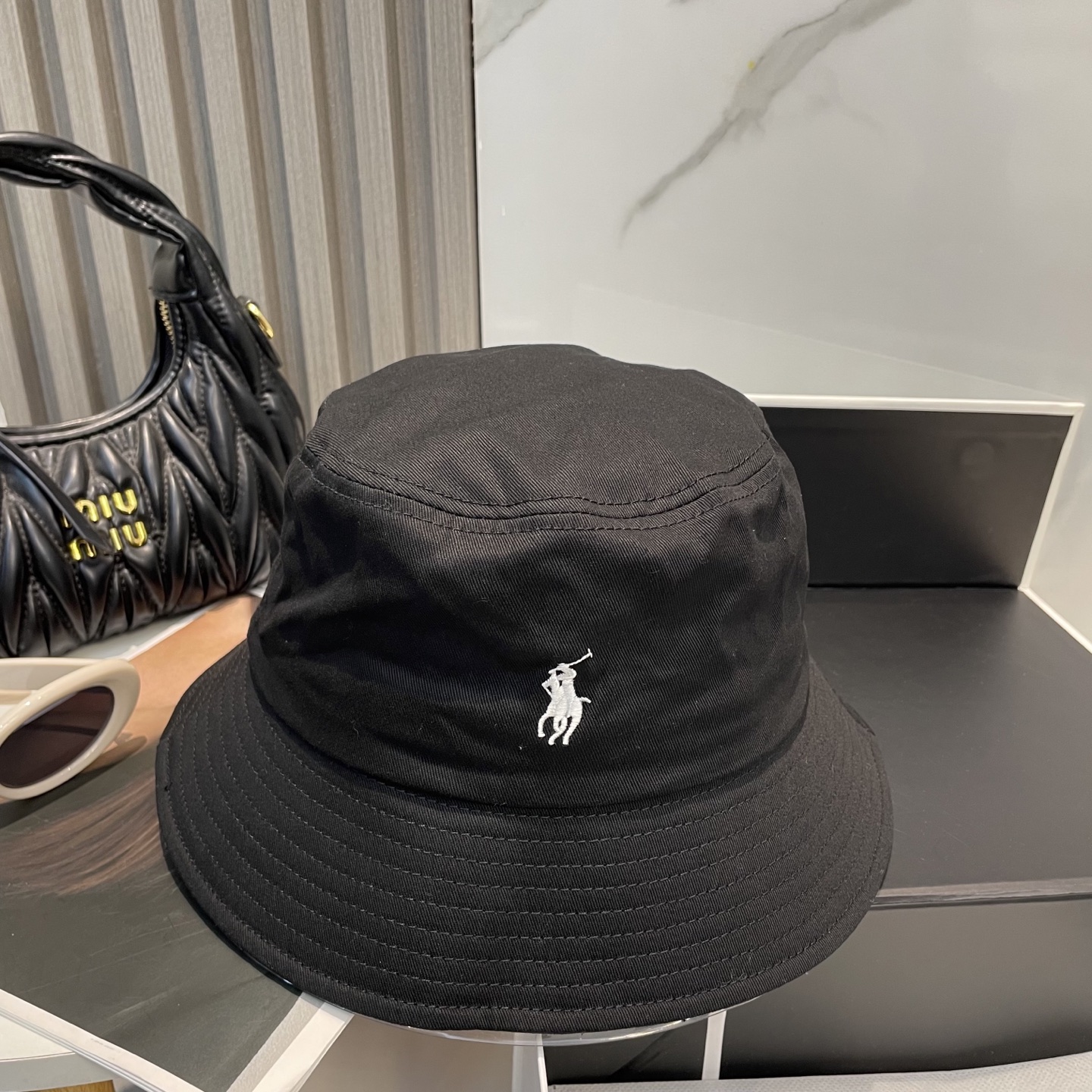 【配防尘袋】【保罗 POLO】最新宫殿经典刺绣渔夫帽，太阳帽，4D刺绣，釆用意大利进囗帆布，精工细做缝制