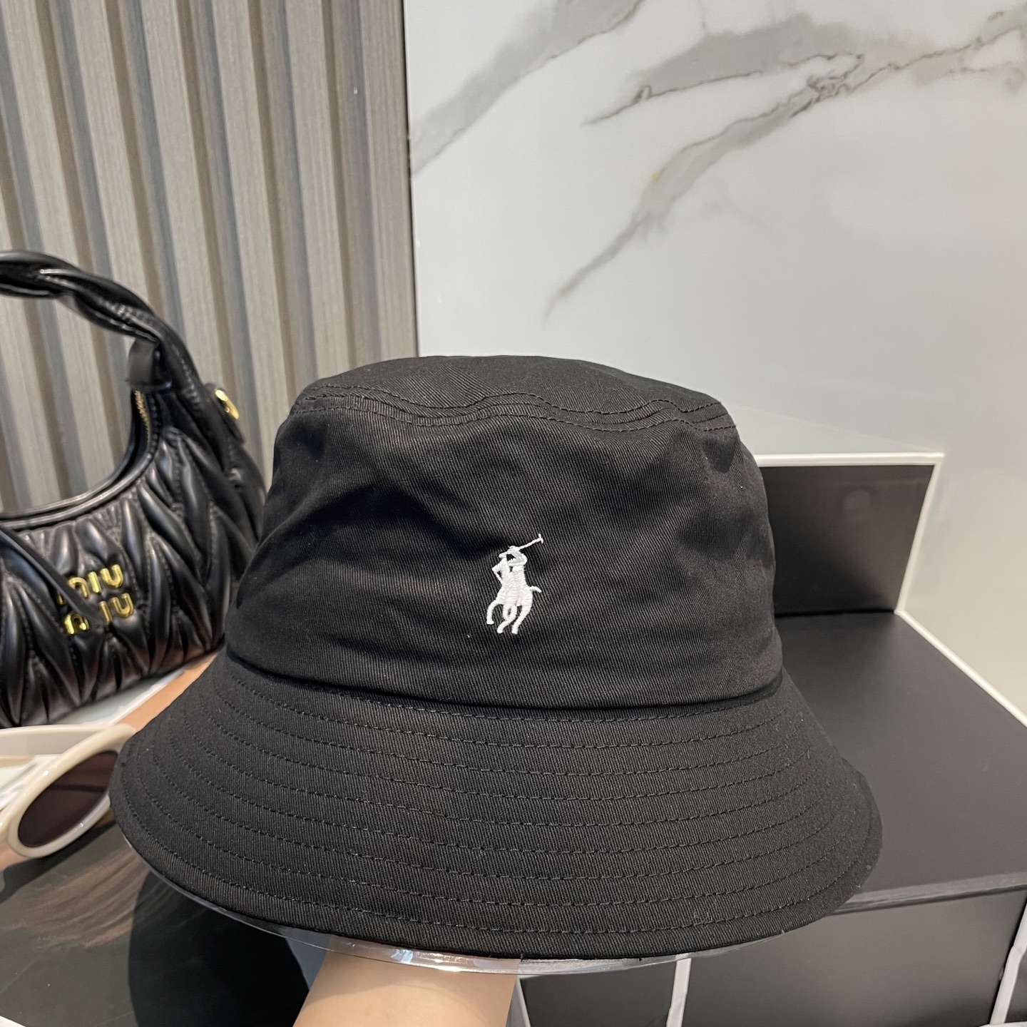 【配防尘袋】【保罗 POLO】最新宫殿经典刺绣渔夫帽，太阳帽，4D刺绣，釆用意大利进囗帆布，精工细做缝制