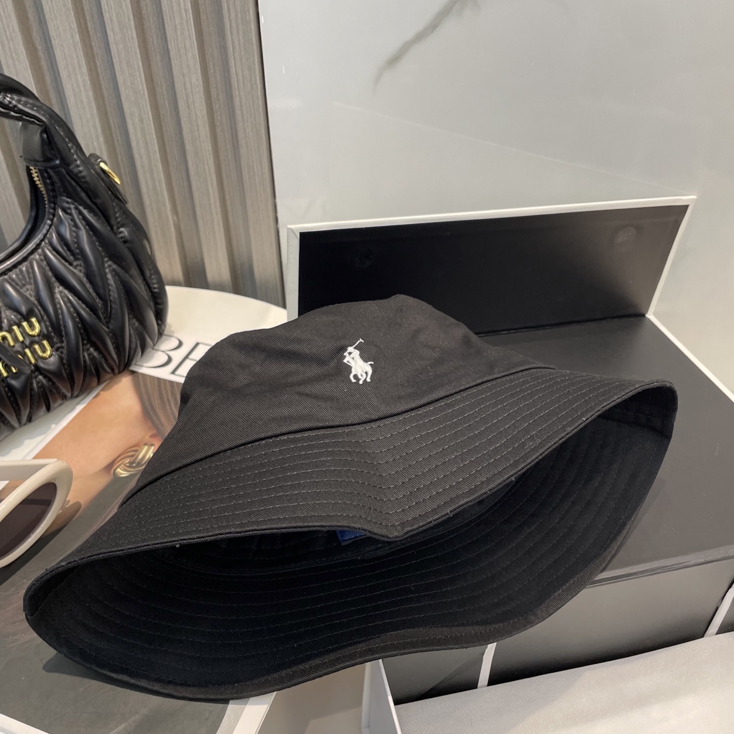 【配防尘袋】【保罗 POLO】最新宫殿经典刺绣渔夫帽，太阳帽，4D刺绣，釆用意大利进囗帆布，精工细做缝制