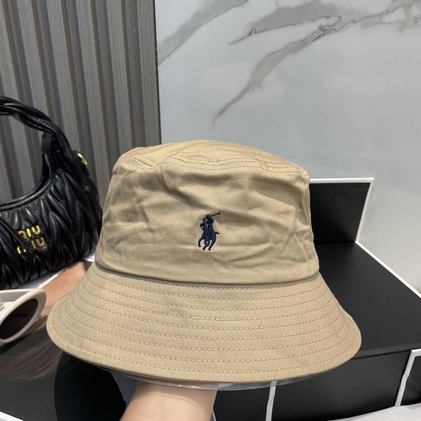 【配防尘袋】【保罗 POLO】最新宫殿经典刺绣渔夫帽 太阳帽，4D刺绣，釆用意大利进囗帆布，精工细做缝制