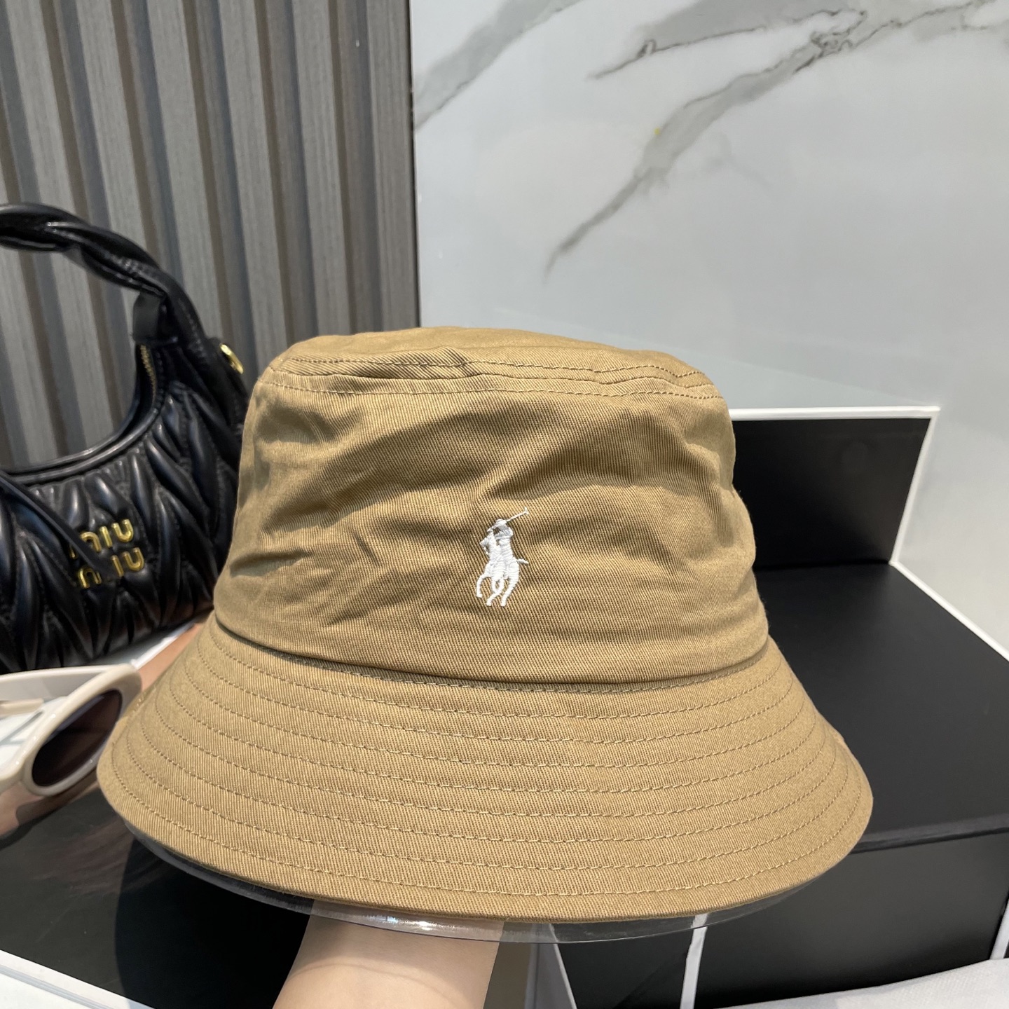 【配防尘袋】【保罗 POLO】最新宫殿经典刺绣渔夫帽  太阳帽，4D刺绣，釆用意大利进囗帆布，精工细做缝