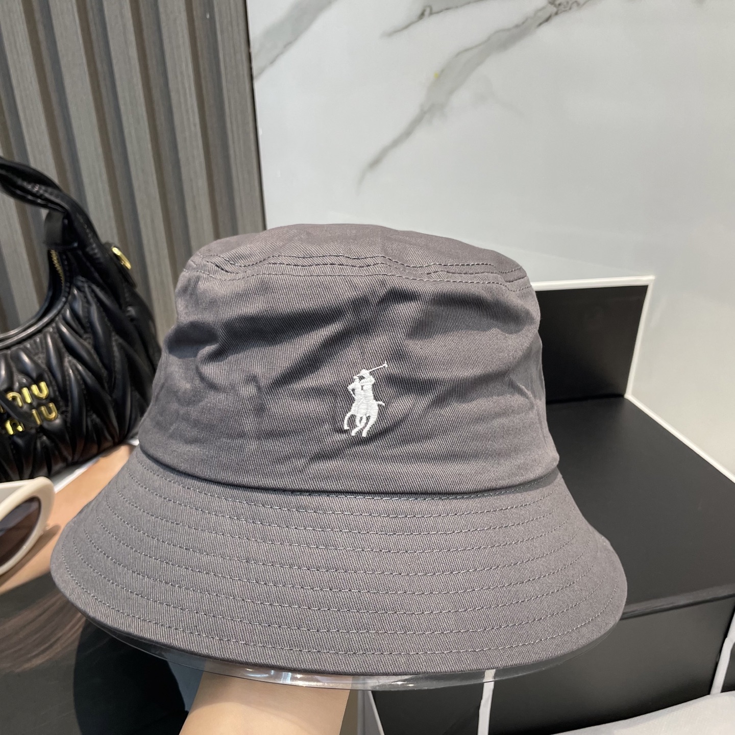 【配防尘袋】【保罗 POLO】最新宫殿经典刺绣渔夫帽，太阳帽，4D刺绣，釆用意大利进囗帆布，精工细做缝制