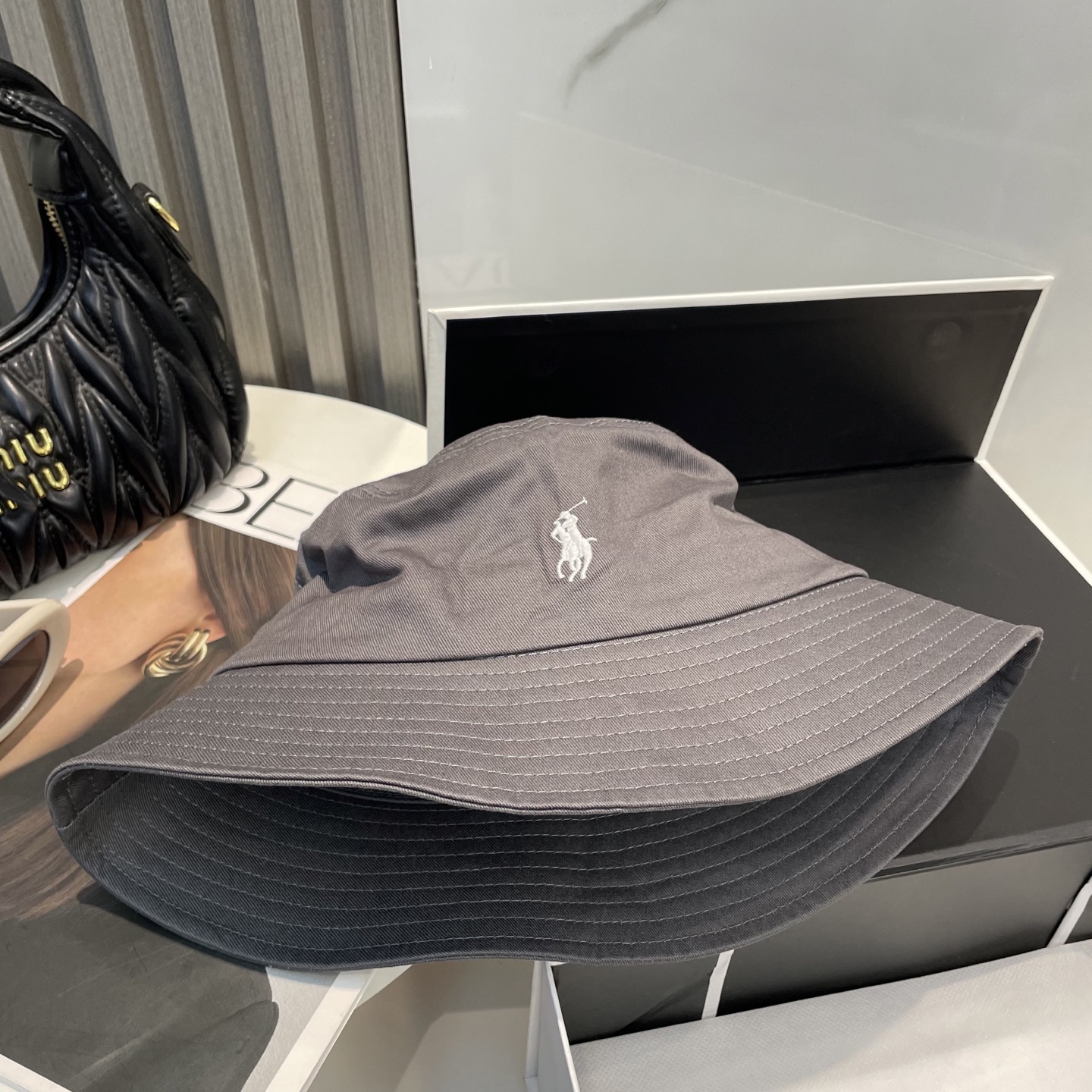 【配防尘袋】【保罗 POLO】最新宫殿经典刺绣渔夫帽，太阳帽，4D刺绣，釆用意大利进囗帆布，精工细做缝制