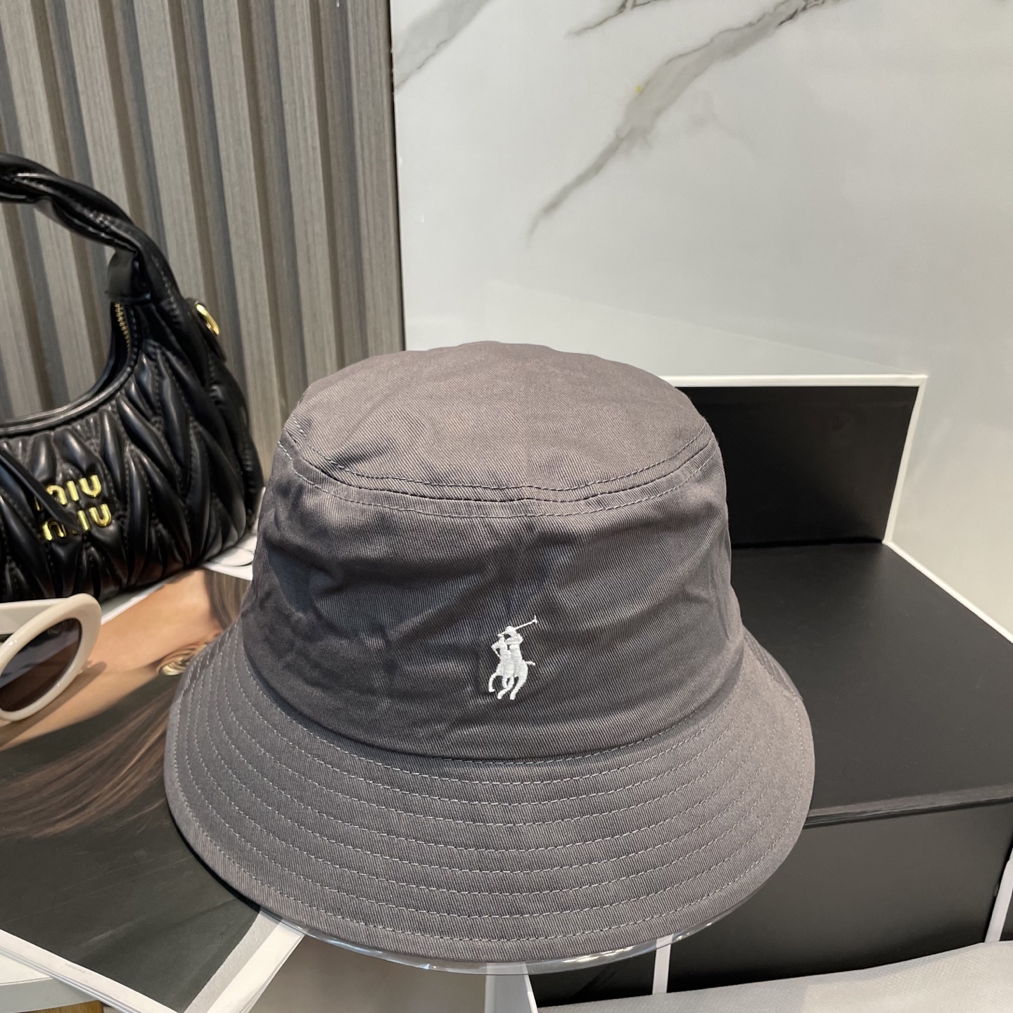 【配防尘袋】【保罗 POLO】最新宫殿经典刺绣渔夫帽，太阳帽，4D刺绣，釆用意大利进囗帆布，精工细做缝制