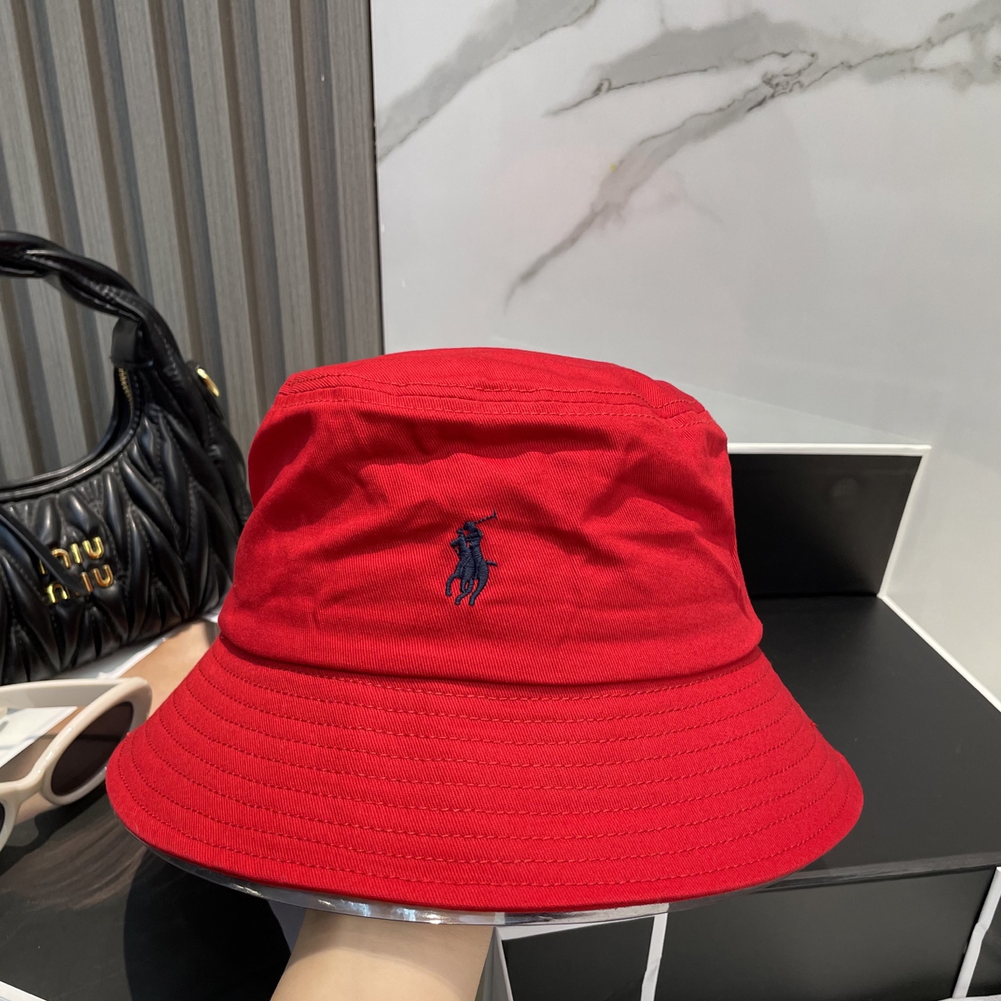 【配防尘袋】【保罗 POLO】最新宫殿经典刺绣渔夫帽太阳帽，4D刺绣，釆用意大利进囗帆布，精工细做缝制而