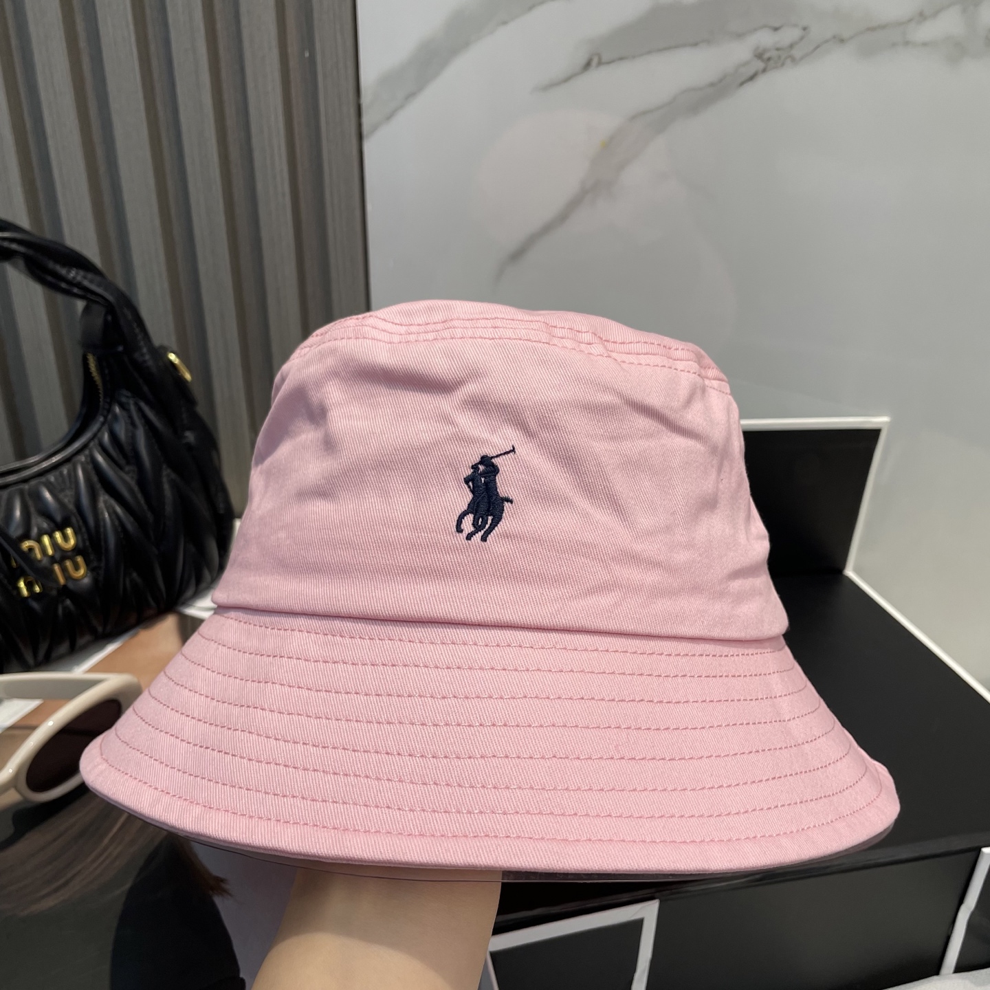 【配防尘袋】【保罗 POLO】最新宫殿经典刺绣渔夫帽太阳帽，4D刺绣，釆用意大利进囗帆布，精工细做缝制而