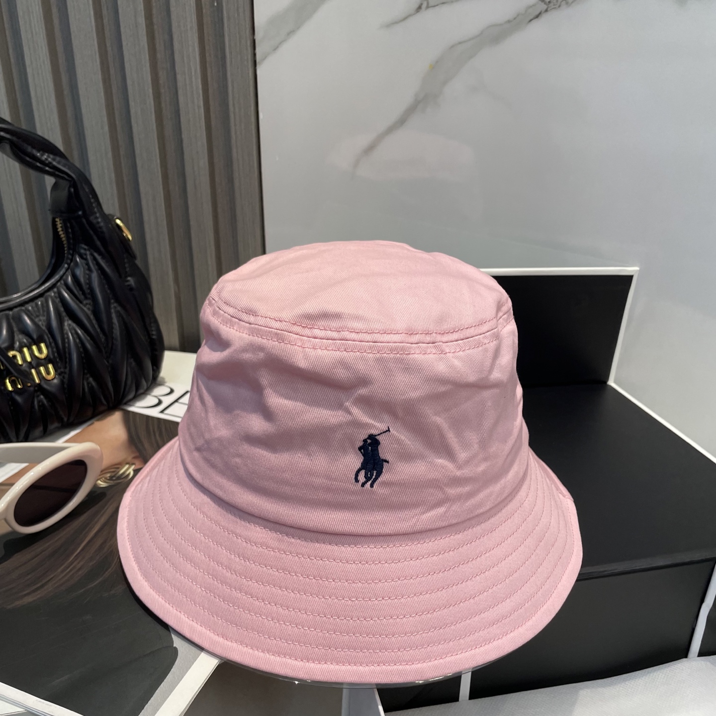 【配防尘袋】【保罗 POLO】最新宫殿经典刺绣渔夫帽太阳帽，4D刺绣，釆用意大利进囗帆布，精工细做缝制而