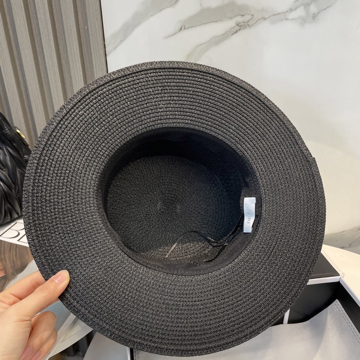 迪奥Dior 新款平顶草帽,高级定制,名媛风,细节待上,夏季防晒防紫外线,出行必备,百搭好看
